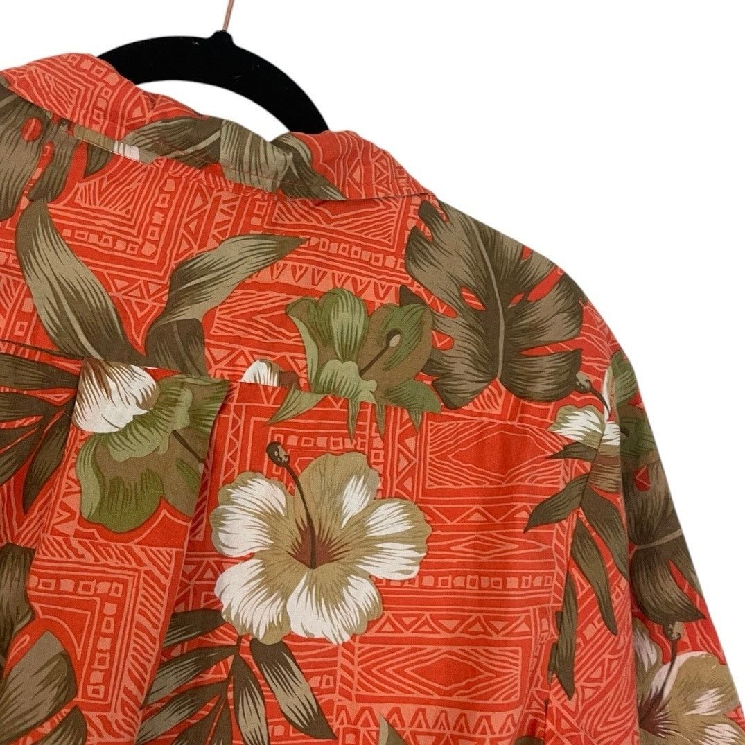 Other Palmwave Mens Orange Hawaiian Floral Button Down Shirt Size US S / EU 44-46 / 1 - 5 Thumbnail