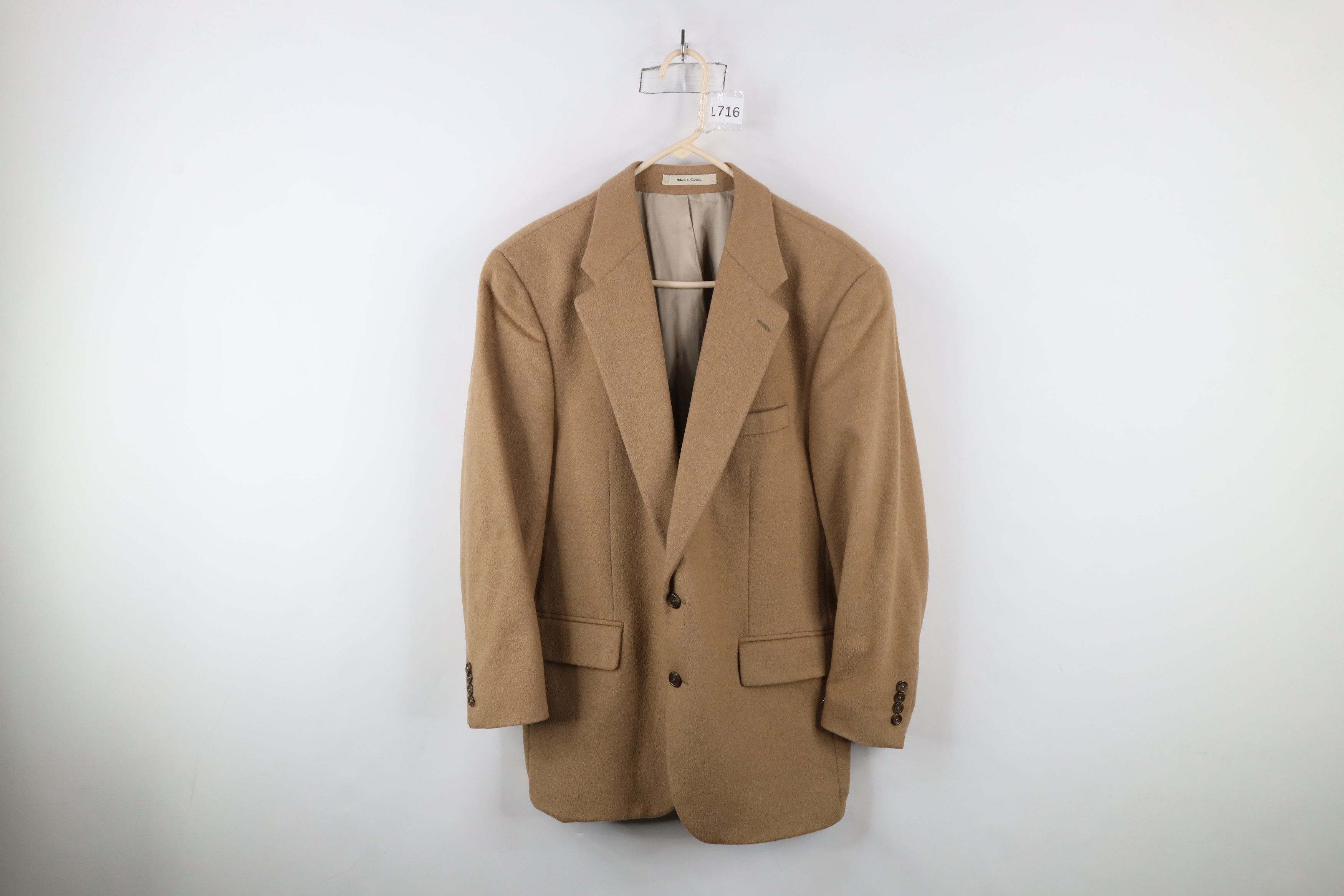 Ralph Lauren × Vintage Vintage 90s Chaps Ralph Lauren Camel Hair Blazer Suit Jacket Size US L / EU 52-54 / 3 - 1 Thumbnail