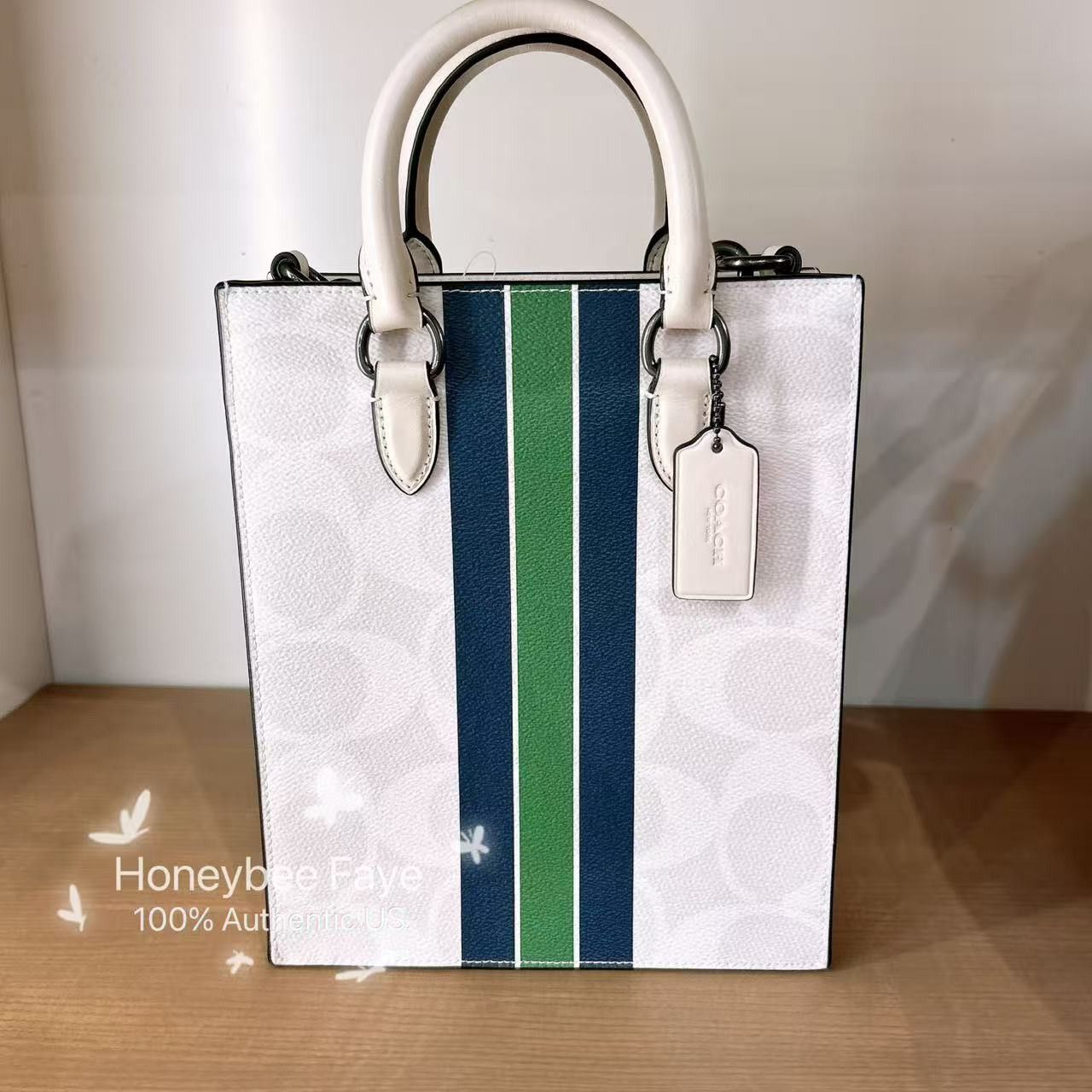 Coach Dylan Tote Bag In Signature Canvas With Varsity Stripe CBI38 Size ONE SIZE - 1 Thumbnail