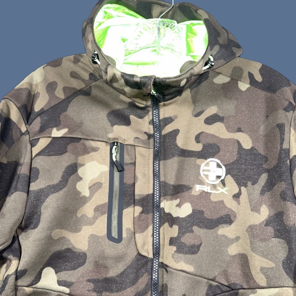 Ralph Lauren RLX Camouflage Full Zip Jacket Mens M Hooded Performance Pockets