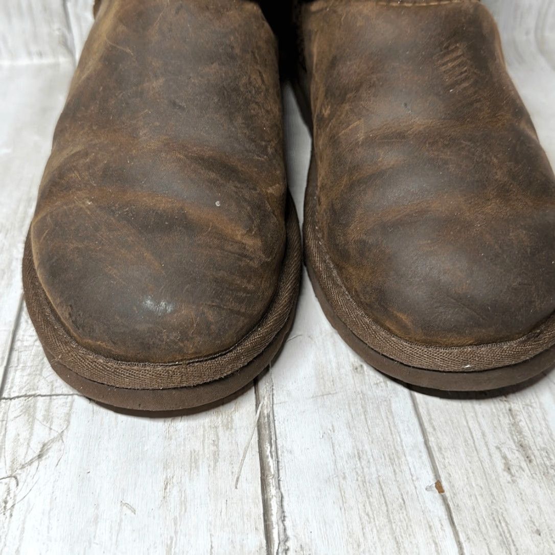 Ugg Ugg Short Dark Brown Leather Water Resistant Winter Boots size 5 Size 27" / US 4 / IT 40 - 2 Thumbnail