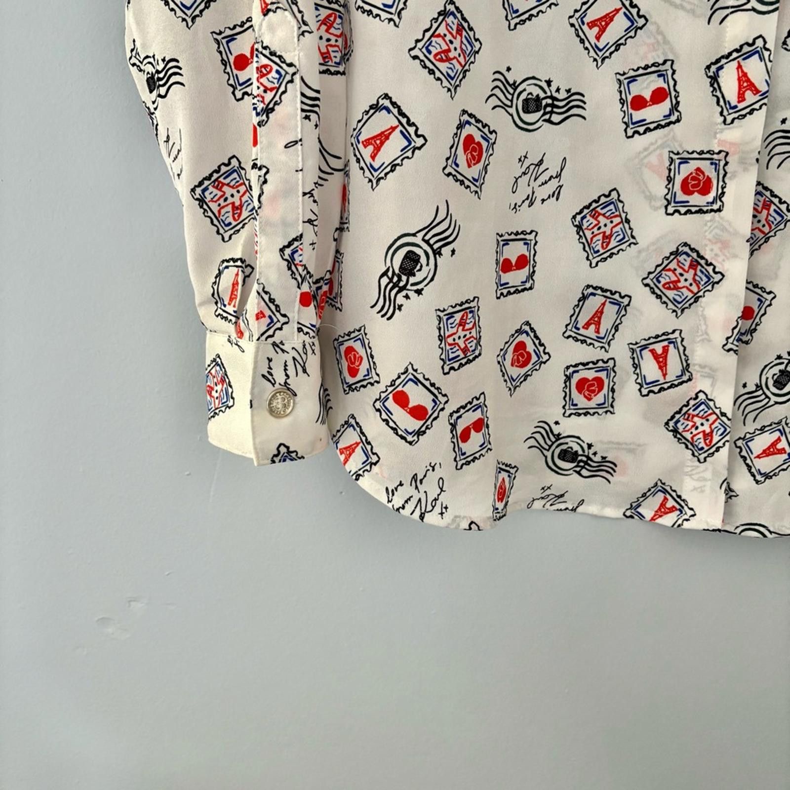 Karl Lagerfeld Karl Lagerfeld Paris Themed Women’s M Blouse Size M / US 6-8 / IT 42-44 - 4 Thumbnail