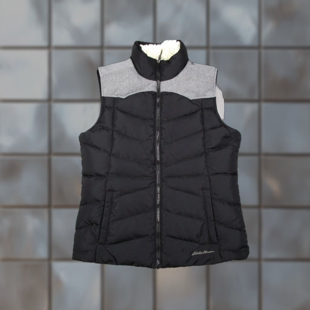 Eddie Bauer Eddie Bauer Vest Women Medium Black EB650 Down Full Zip Sherpa Lined Puffer Size M / US 6-8 / IT 42-44 - 1 Thumbnail