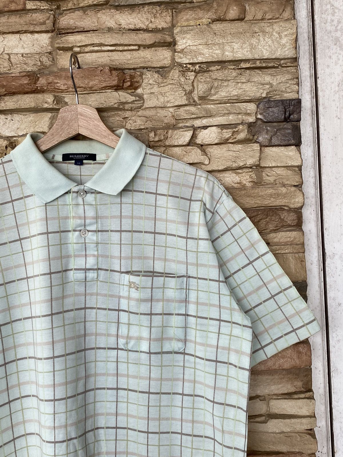 Vintage Rare Vintage Burberry London Checkered Single Stitch Polos Size US M / EU 48-50 / 2 - 1 Thumbnail