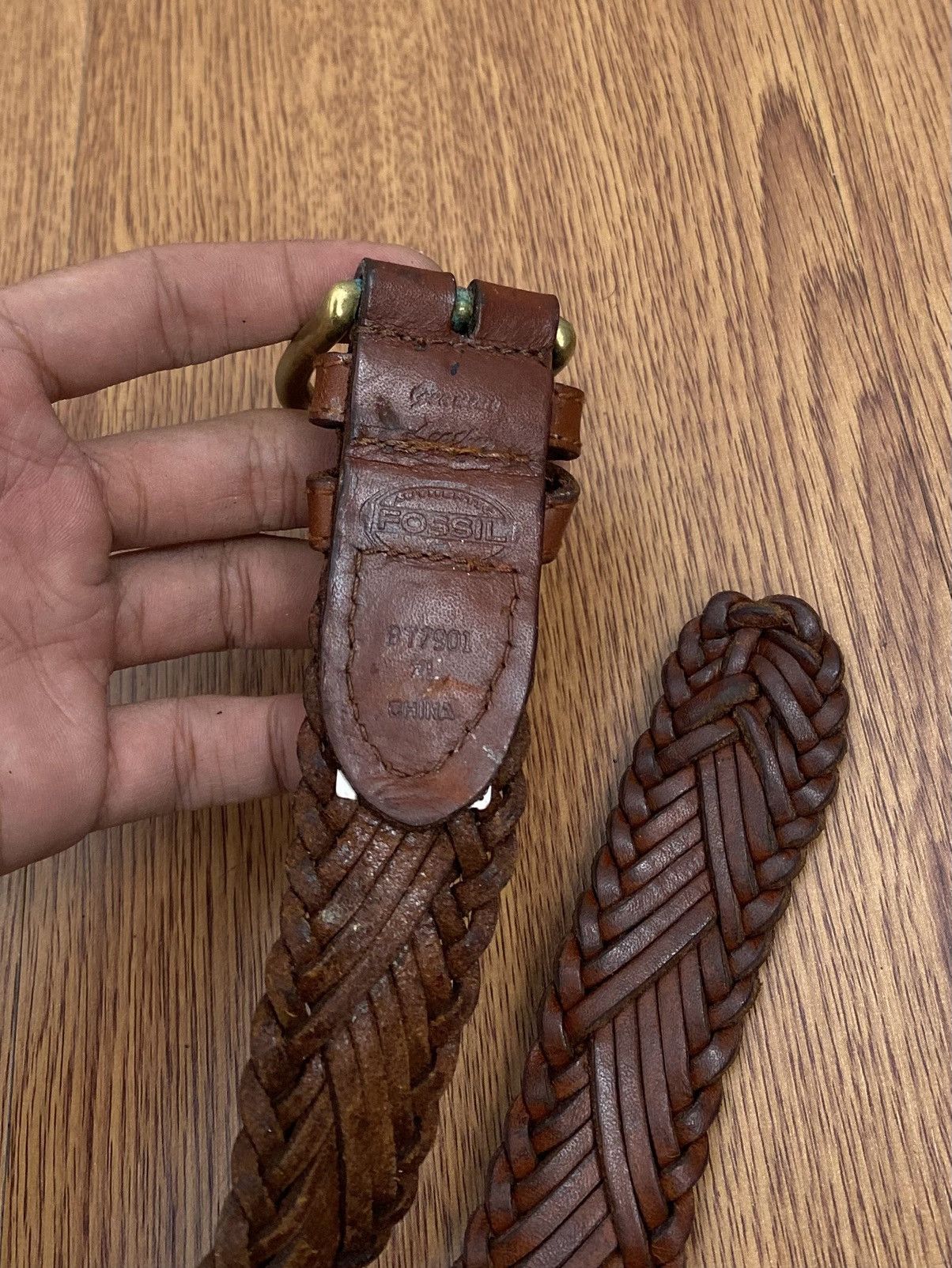 Fossil Vintage Fossil braided leather belt Size ONE SIZE - 3 Thumbnail