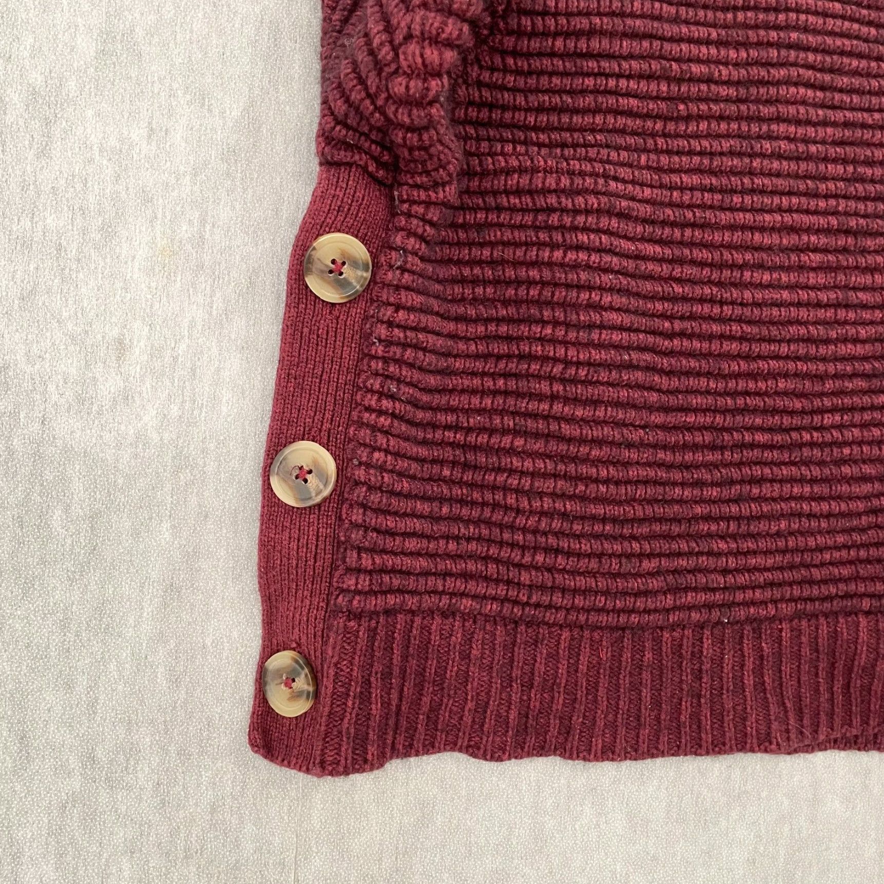 Madewell Madewell Sweater Womens XL Red Wool Cotton Ribbed Turtleneck Button Side Size XL / US 12-14 / IT 48-50 - 3 Thumbnail