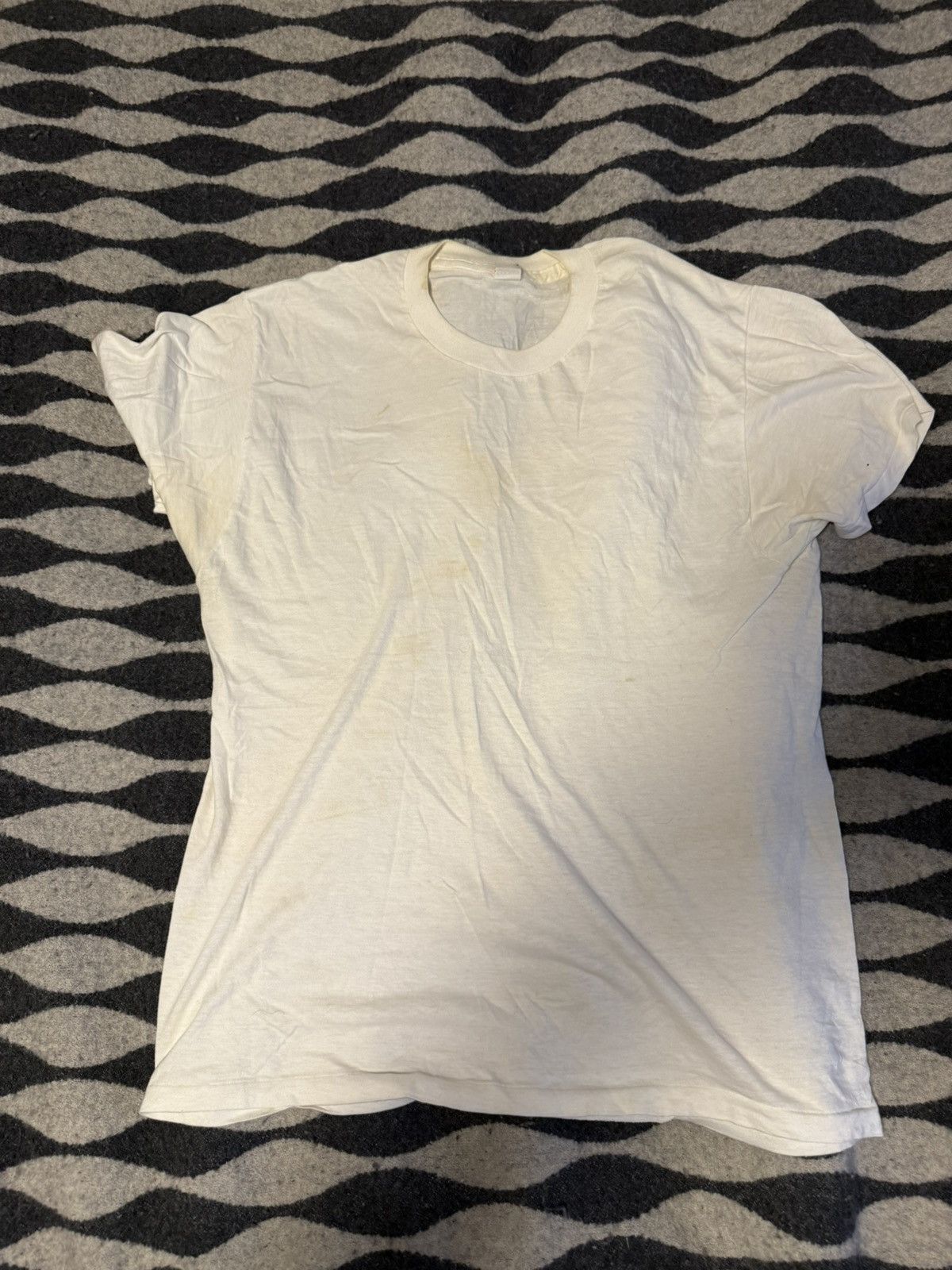 Vintage 70s Jockey white tee blank Size US L / EU 52-54 / 3 - 1 Thumbnail