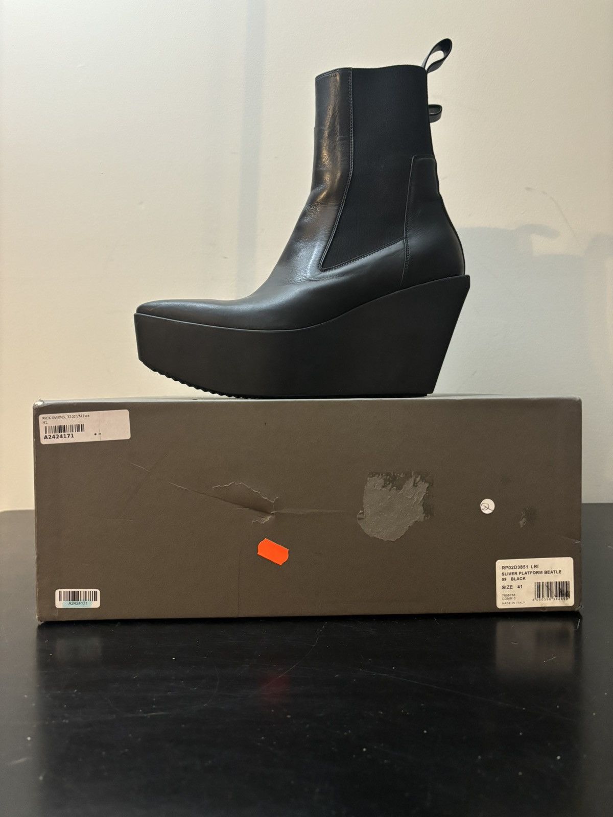 Rick Owens Rick Owens Hollywood Sliver Heeled Platform Beatle Boots Size US 8 / EU 41 - 10 Thumbnail