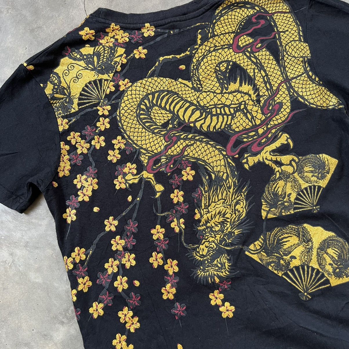 Japanese Brand Sukajan Cure All Japan Karakuri Tamashii Gold Dragon Shirt Size US M / EU 48-50 / 2 - 4 Thumbnail
