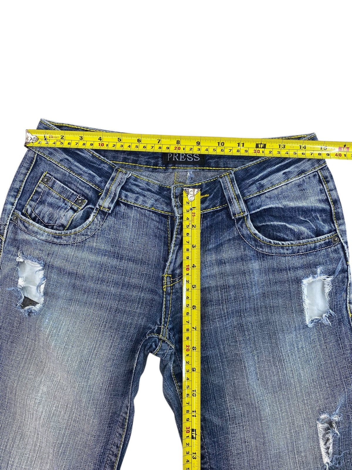 Japanese Brand Japanese Brand Asid Wash Ripped Style Flare Jeans Size US 30 / EU 46 - 5 Thumbnail