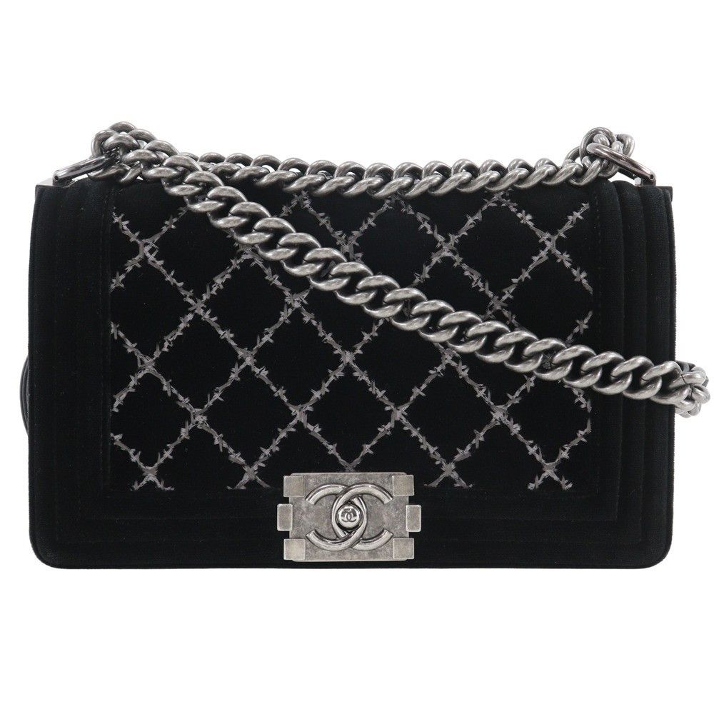 Chanel Chanel Boy Flap Bag Quilted Velvet Size ONE SIZE - 1 Thumbnail