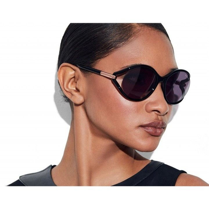 Tom Ford Tom Ford Melody FT1090 01A Sunglasses Shiny Black Geometric Size ONE SIZE - 9 Thumbnail