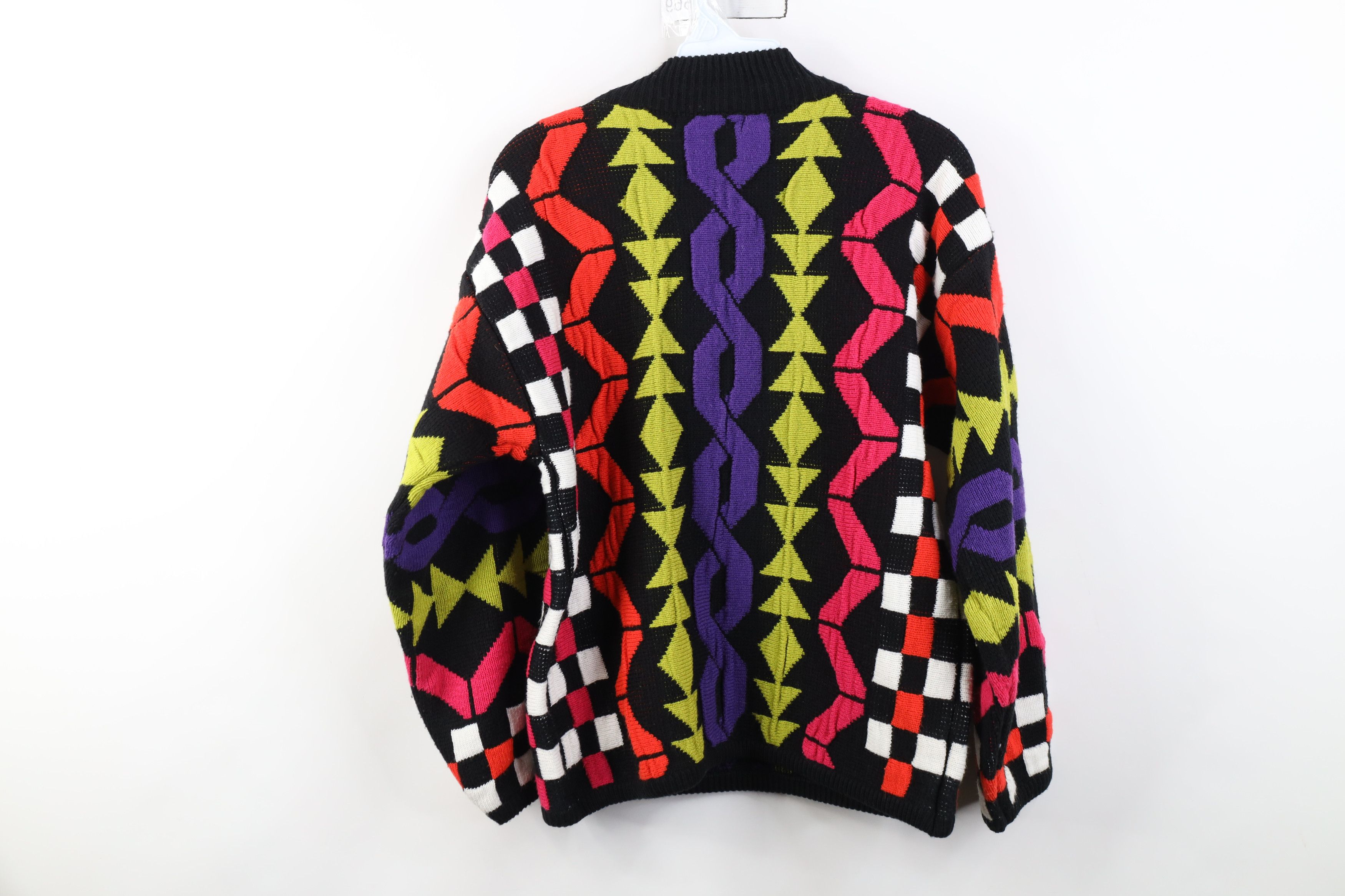 Vintage Vintage 90s Coogi Style Geometric Knit Mock Neck Sweater Size M / US 6-8 / IT 42-44 - 8 Thumbnail