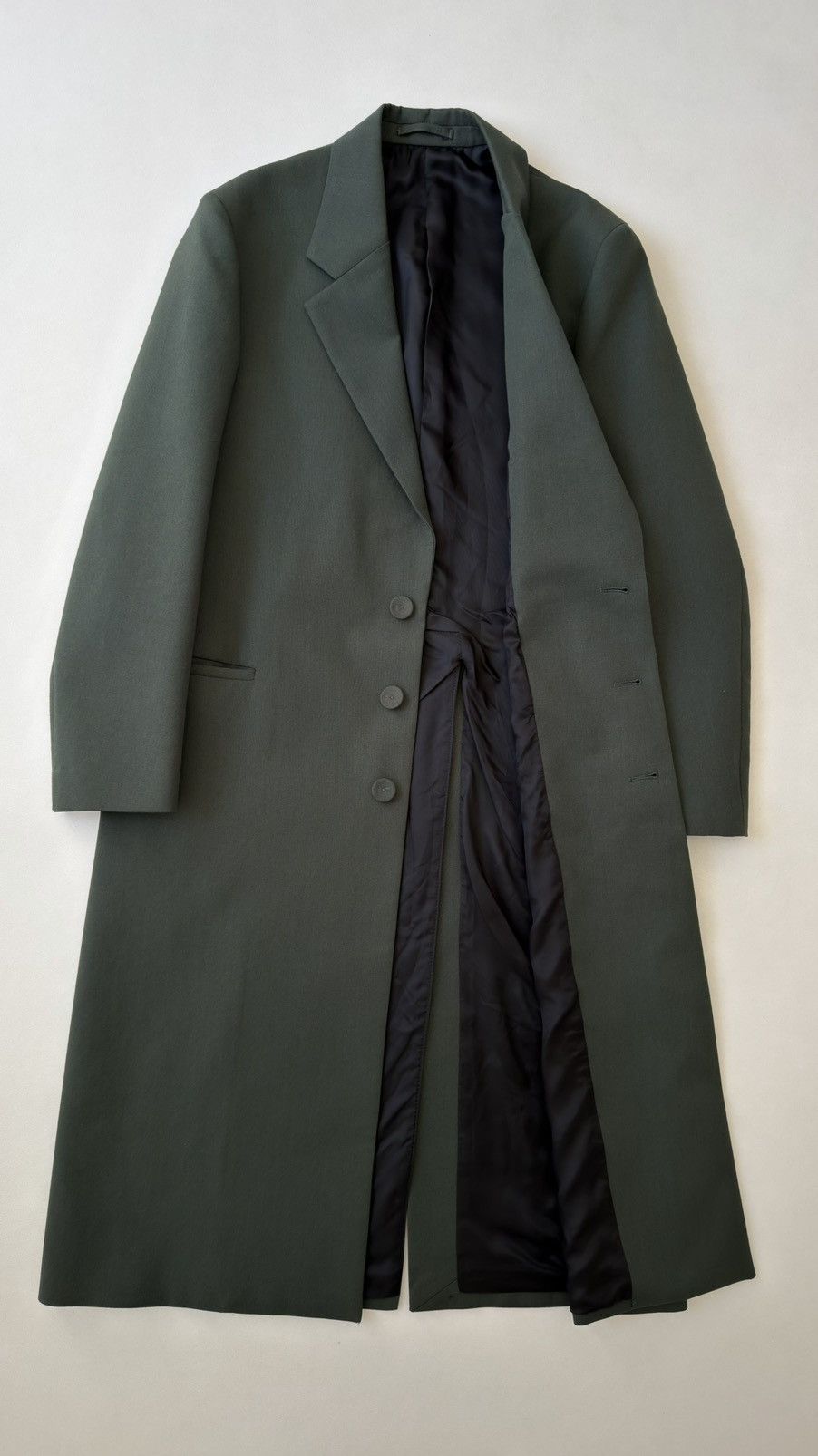 Lardini ‘Monotone’ Dark Green Wool Overcoat Size US M / EU 48-50 / 2 - 11 Thumbnail