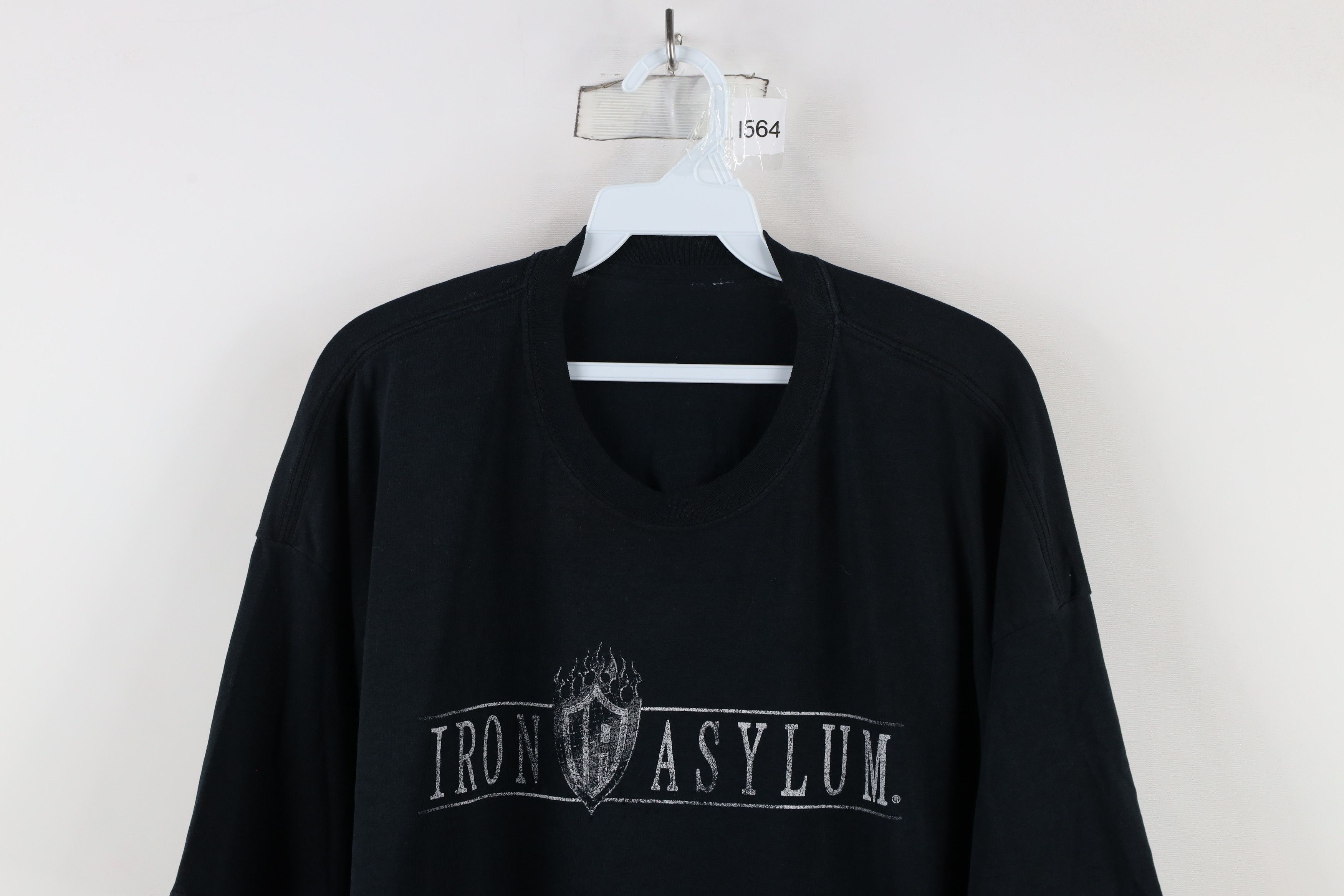 Vintage Vintage Streetwear Flames Iron Asylum Weightlifting T-Shirt Size US XXL / EU 58 / 5 - 2 Thumbnail
