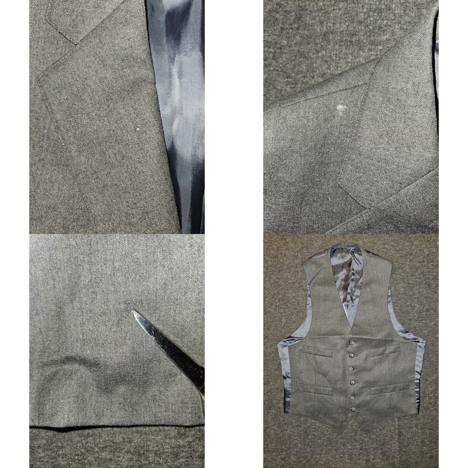 Hart Schaffner Marx Hart Schaffner Marx Gray Wool Blazer w/Vest Men's 40 Business Workwear Size 40R - 9 Thumbnail