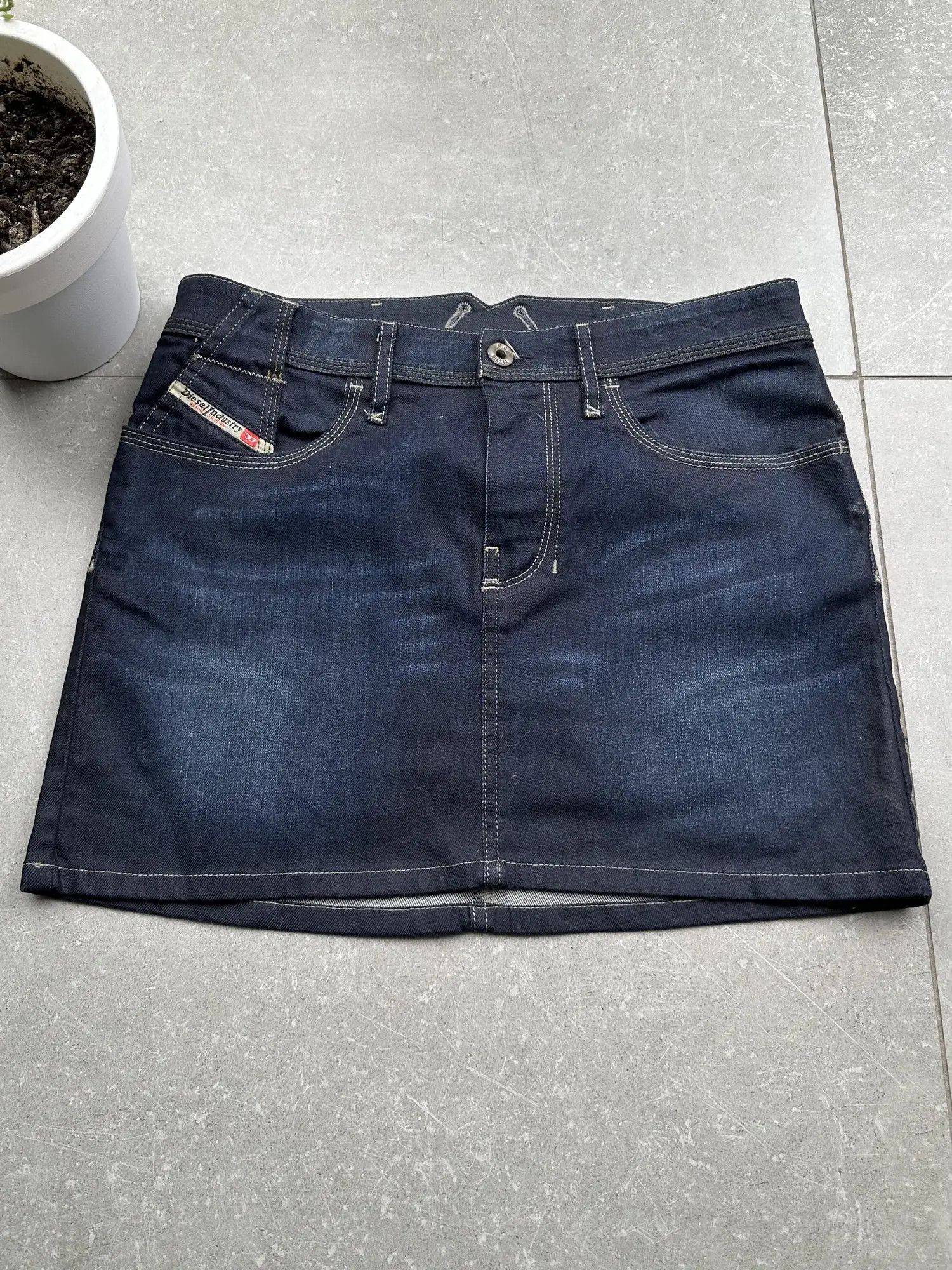 image of Avant Garde x Diesel Vintage Mini Skirt in Blue, Women's (Size 27)