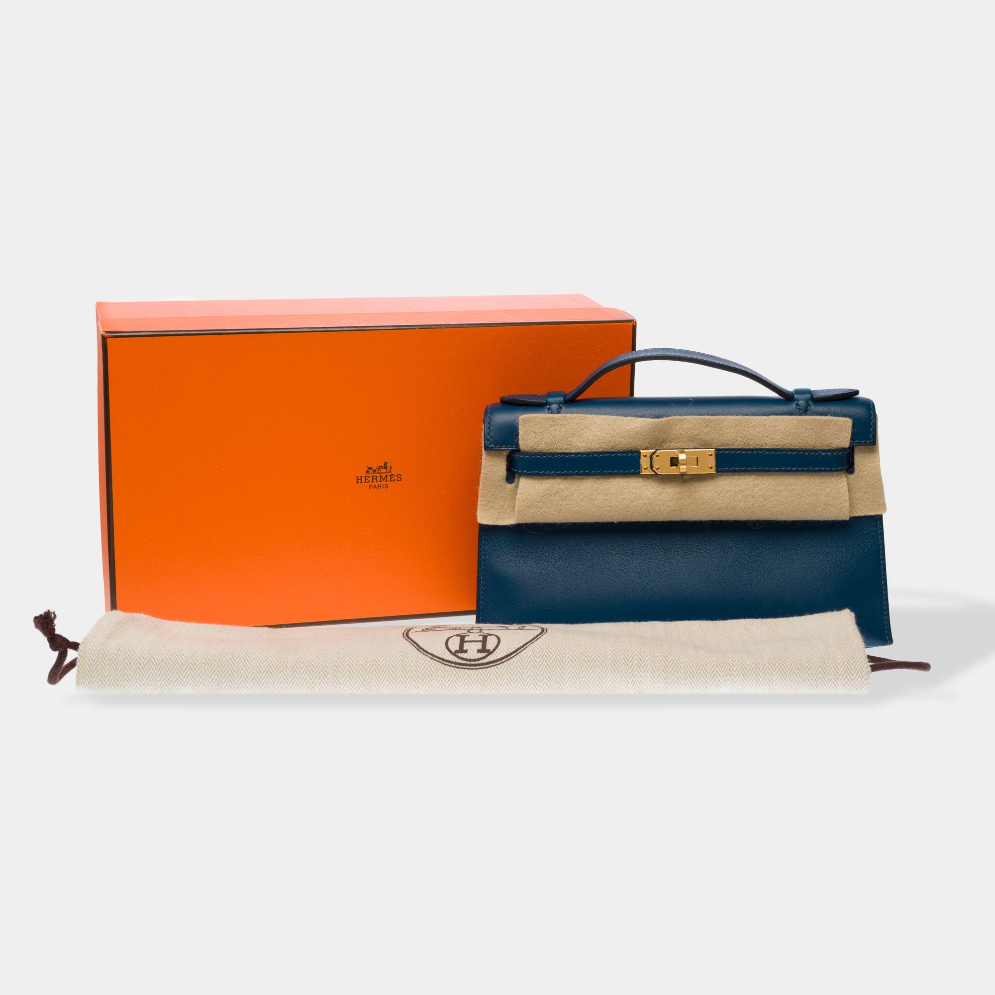 Hermes HERMES Kelly Mini in Blue Leather Size ONE SIZE - 2 Thumbnail