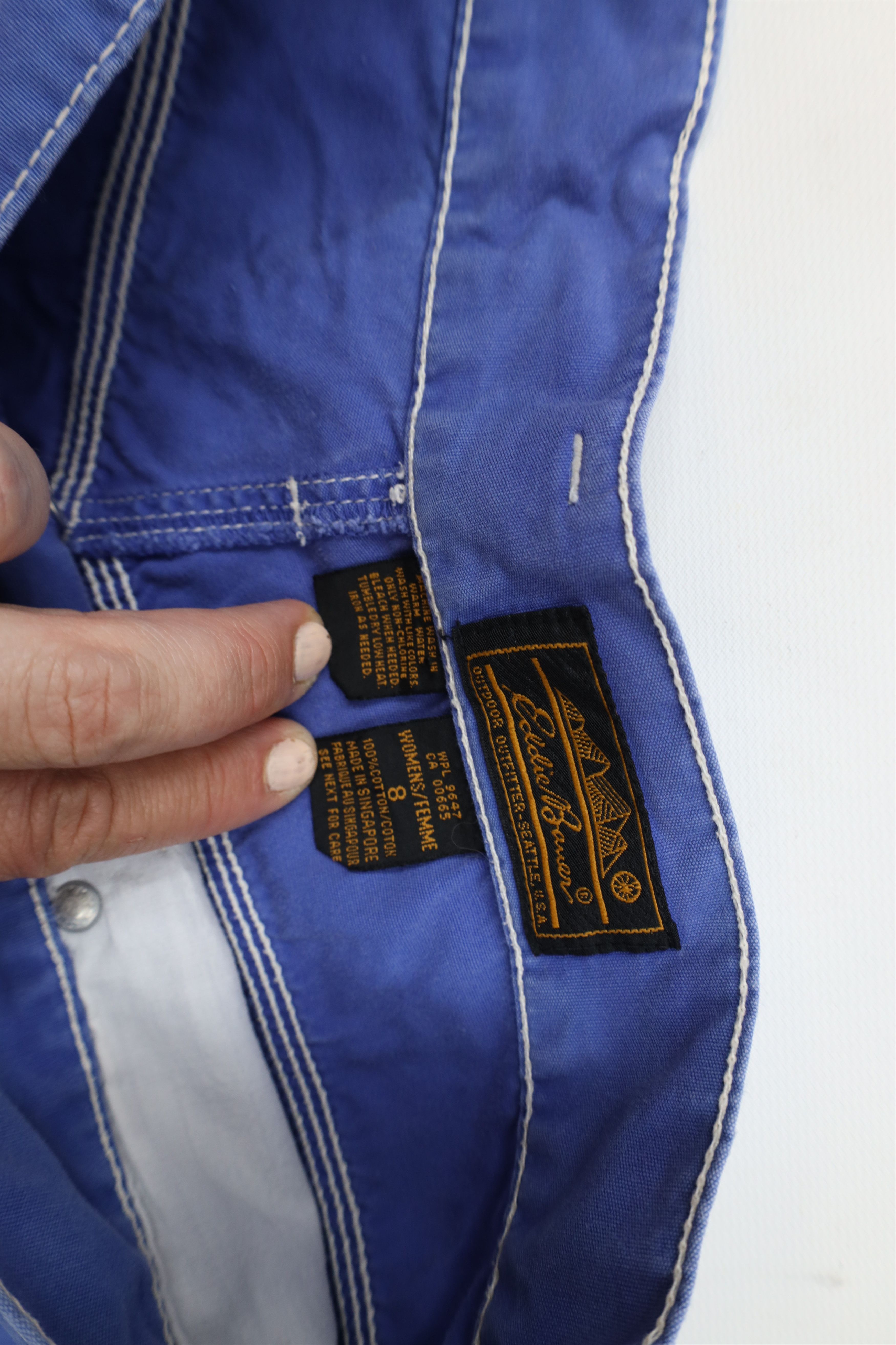 Eddie Bauer × Vintage Vintage 90s Eddie Bauer Button Fly Bermuda Chino Shorts Blue Size 30" / US 8 / IT 44 - 6 Thumbnail