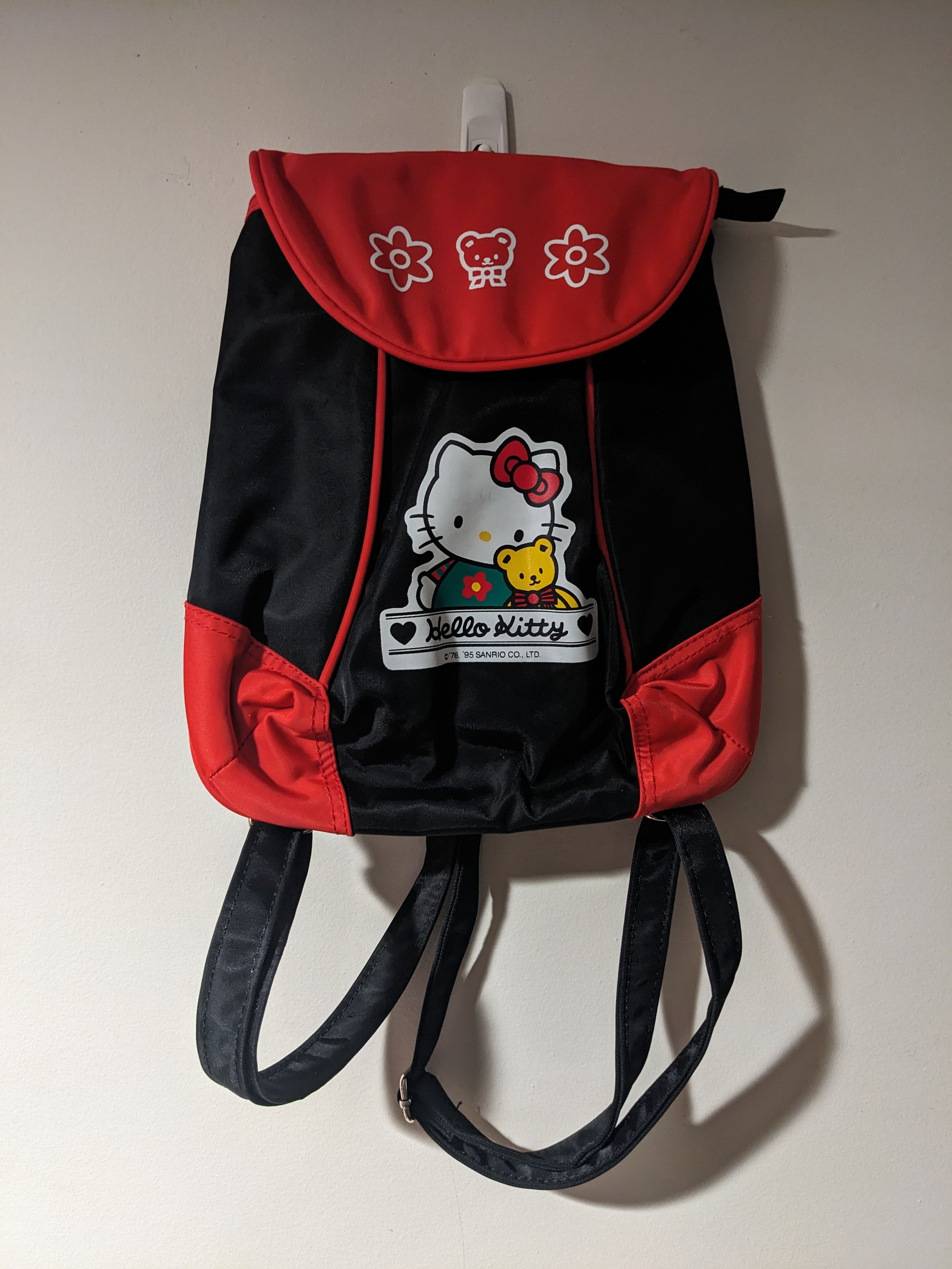 Vintage 1995 Hello Kitty Sanrio Black Backpack