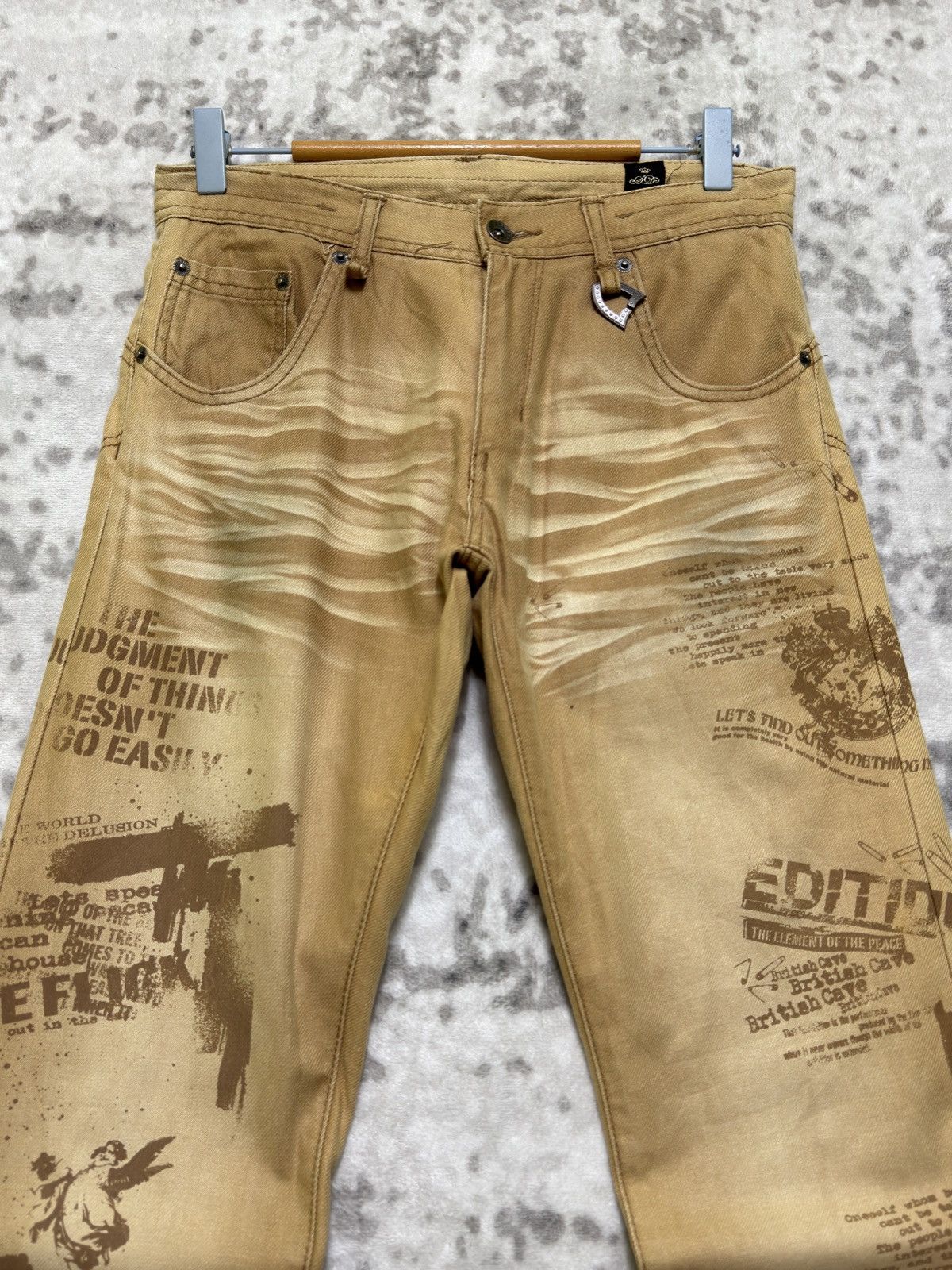semanticdesign Vintage Semantic Design Poem Graphic All-Over Print Denim Size US 29 - 3 Thumbnail
