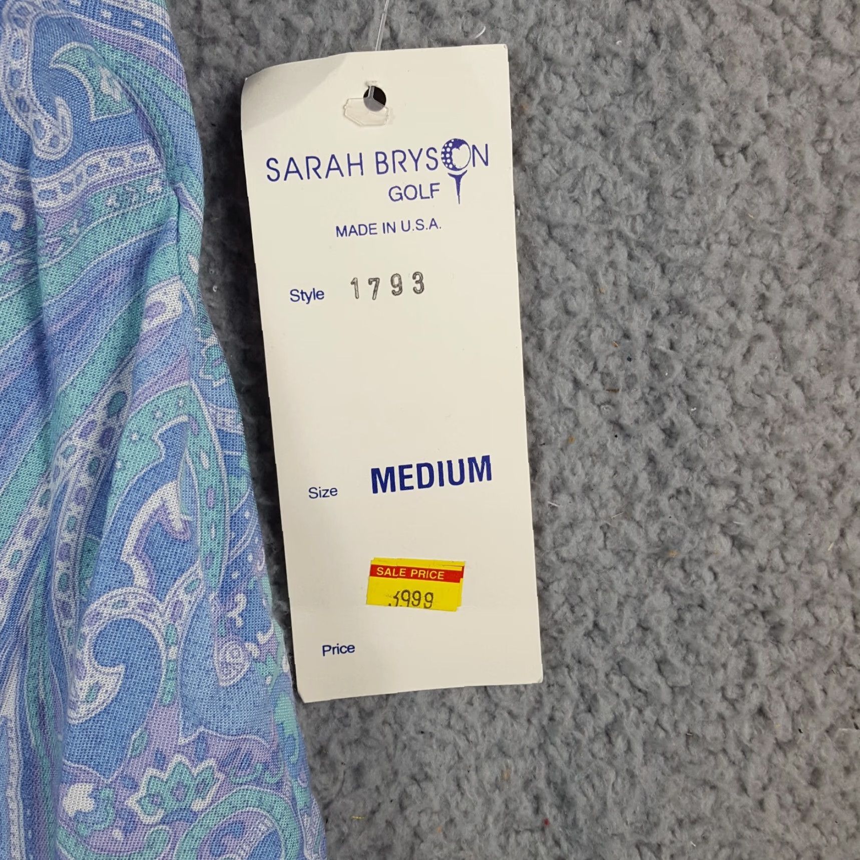 Vintage VINTAGE Sarah Bryson Polo Shirt Women's M Breathable Collared Paisley Blue 90s Preppy Retro Golf Polo Shirt Size M / US 6-8 / IT 42-44 - 5 Thumbnail