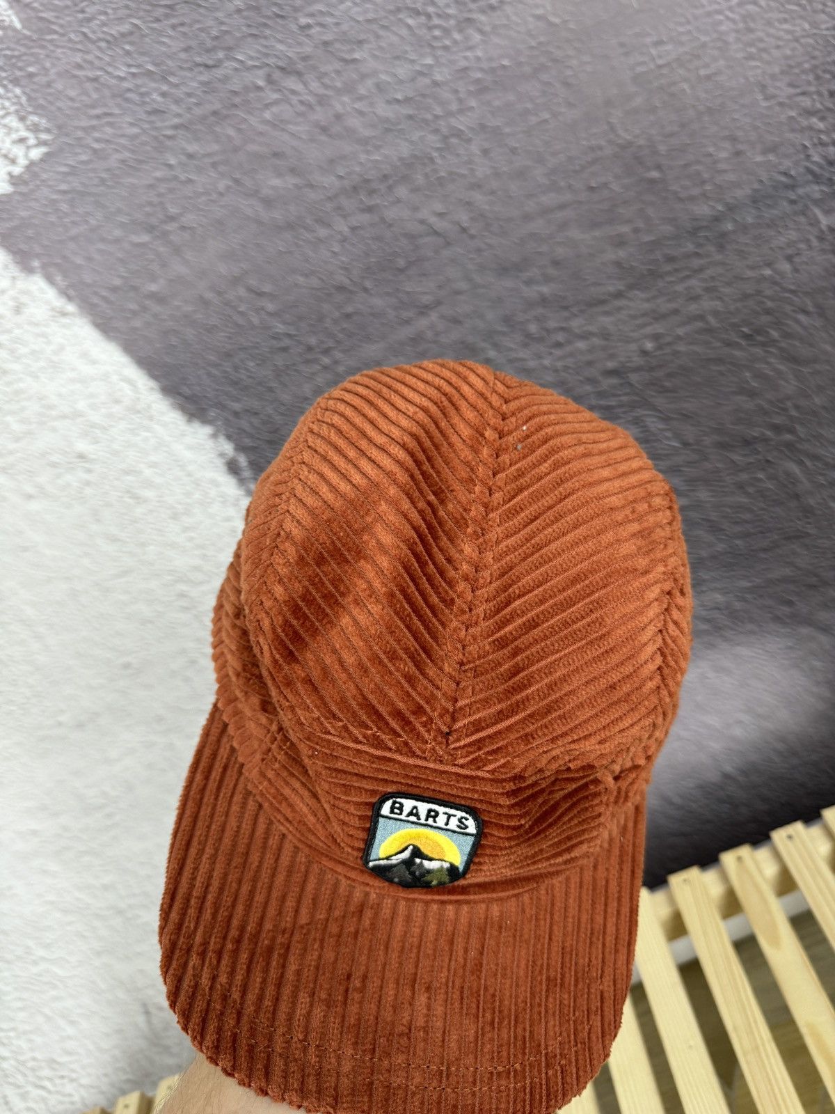 Japanese Brand Barts Nevad Curved Peak Cap in Rust 5 panel Size ONE SIZE - 9 Thumbnail