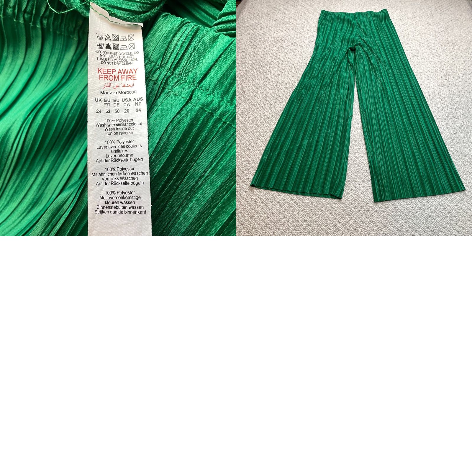 Boohoo Boohoo Tank Top Shirt Womens Plus 20 Green Plisse Cami + Wide Leg Pants 2 Piece Size 3XL / US 20-22 - 11 Thumbnail