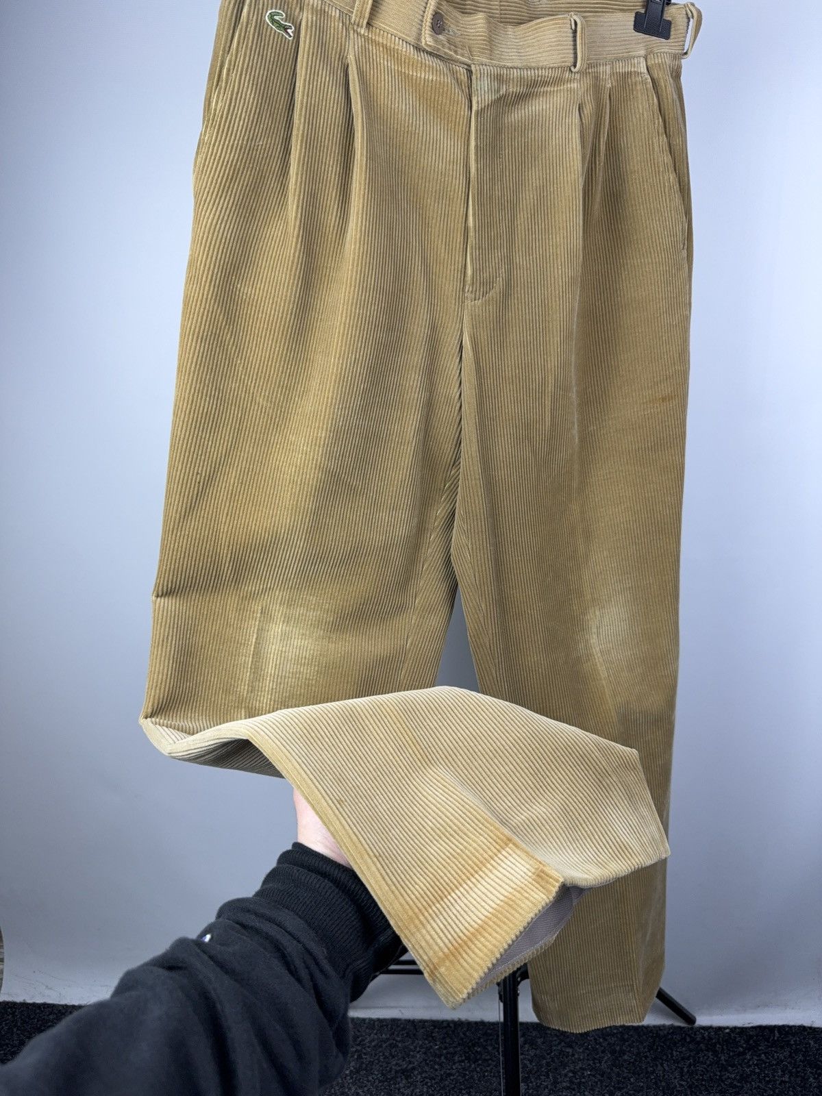 Lacoste Vintage 80s Retro Lacoste France Corduroy Pleated Pants Size US 31 - 5 Thumbnail