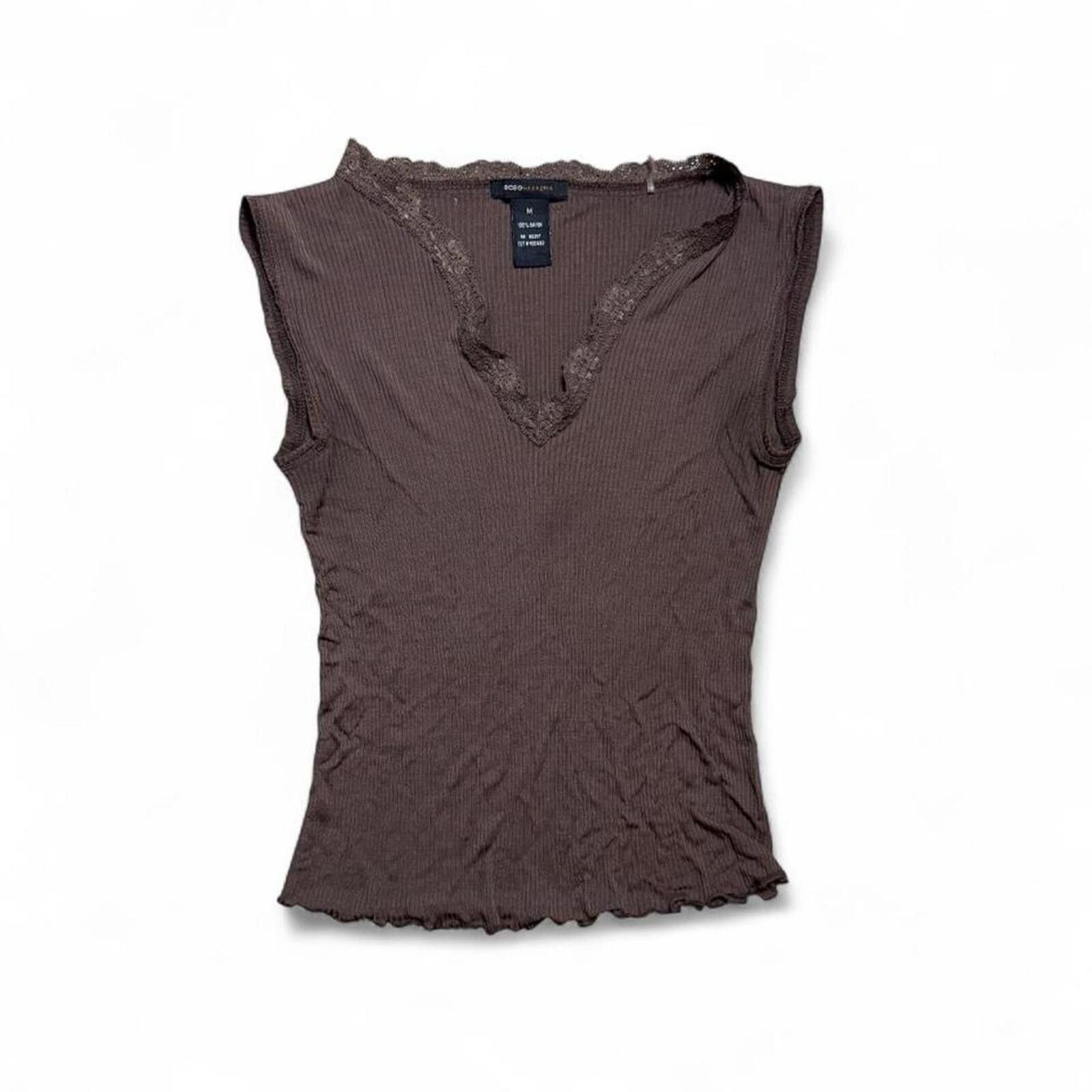 Bcbgmaxazria 90s y2k fairy BCBG brown lace tank top Size M / US 6-8 / IT 42-44 - 2 Thumbnail