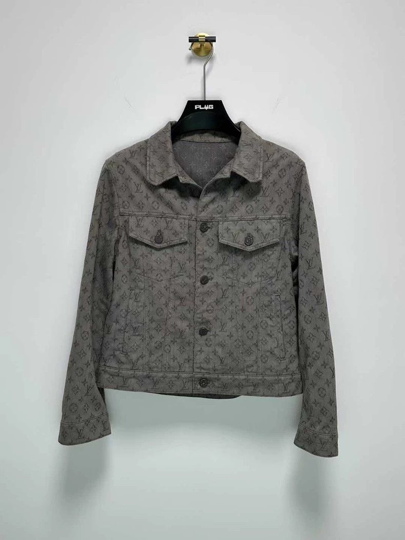 Louis Vuitton Gray Monogram Denim Jacket-yf