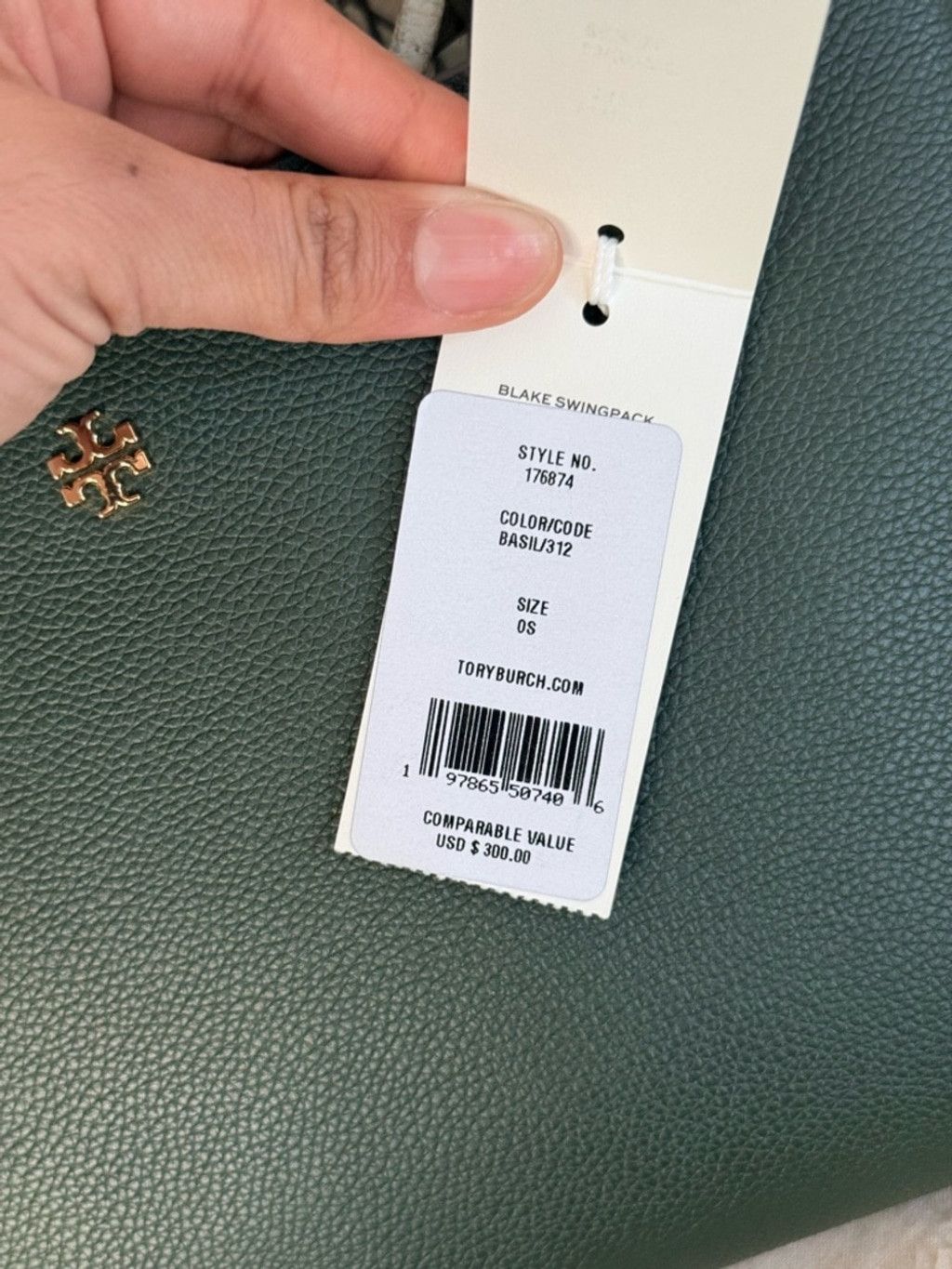 Tory Burch New Tory Burch Blake Swingpack in Basil Pebbled Leather Cros Size ONE SIZE - 9 Thumbnail