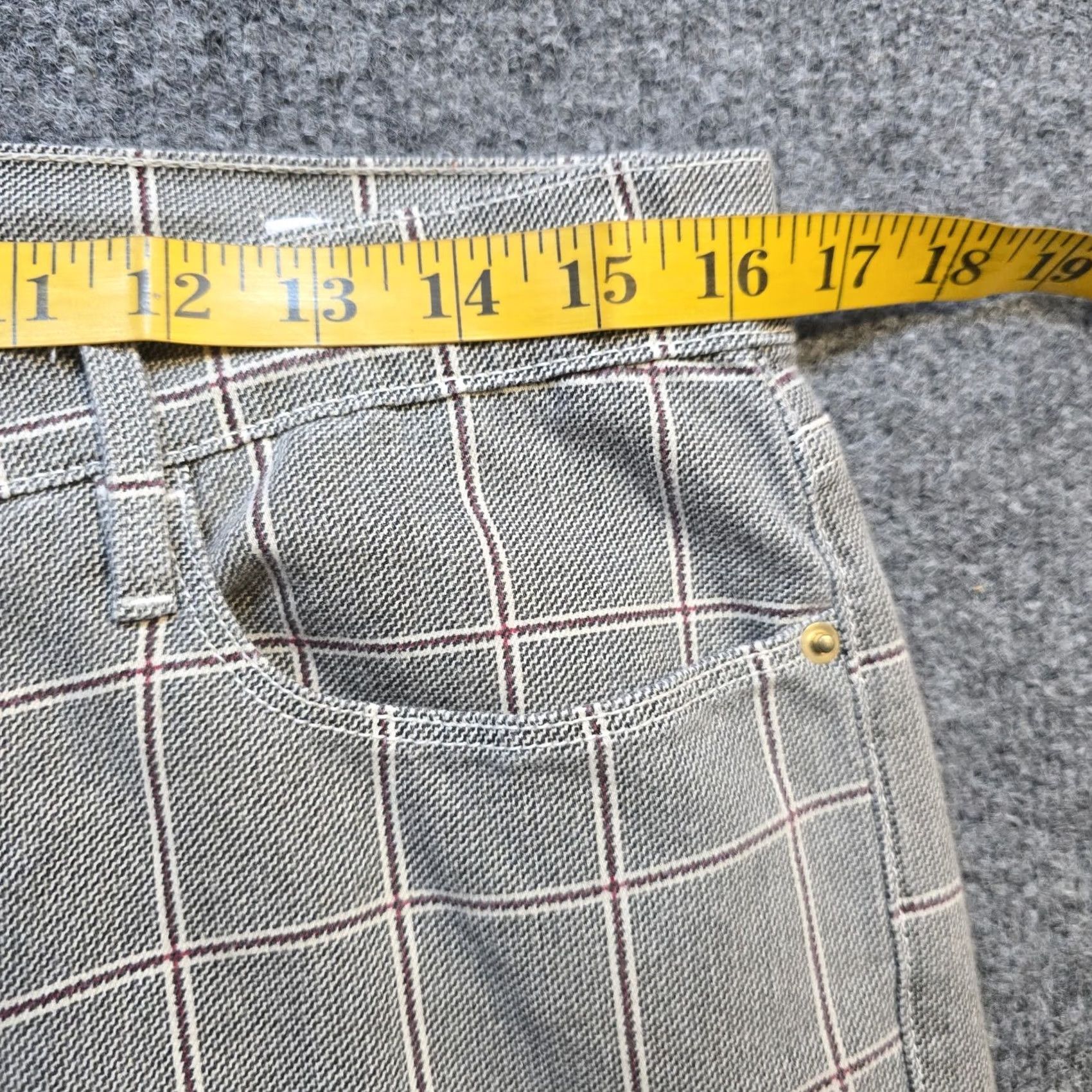 Frame FRAME Frame Pants Women Size 32 Gray Windowpane Plaid High Skinny Crop Casual Career Size 24" / US 00 / IT 34 - 6 Thumbnail