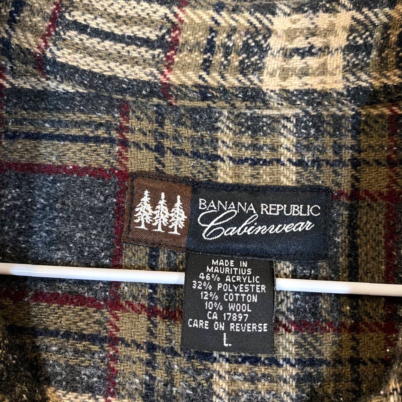 Banana Republic VINTAGE Banana Republic Cabinwear Shirt Mens Large Gray Brown Plaid Wool Blend Button-Up Size US L / EU 52-54 / 3 - 3 Thumbnail