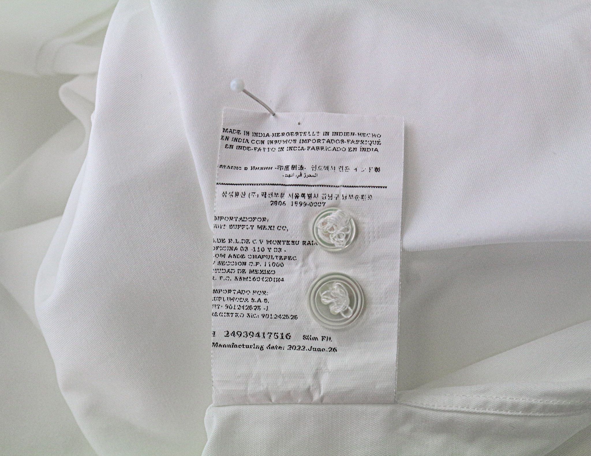Suitsupply M Slim White Cotton Twill Shirt 79274 Size US M / EU 48-50 / 2 - 6 Thumbnail