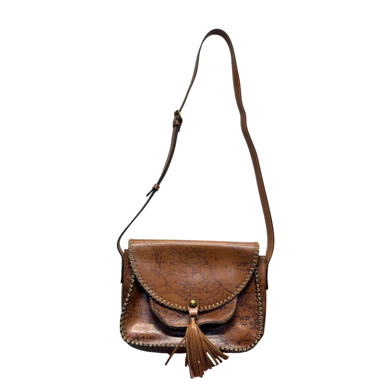 Patricia Nash Patricia Nash Vintage Leather Crossbody Atlas Bag Brown Medium Women Size ONE SIZE - 2 Thumbnail