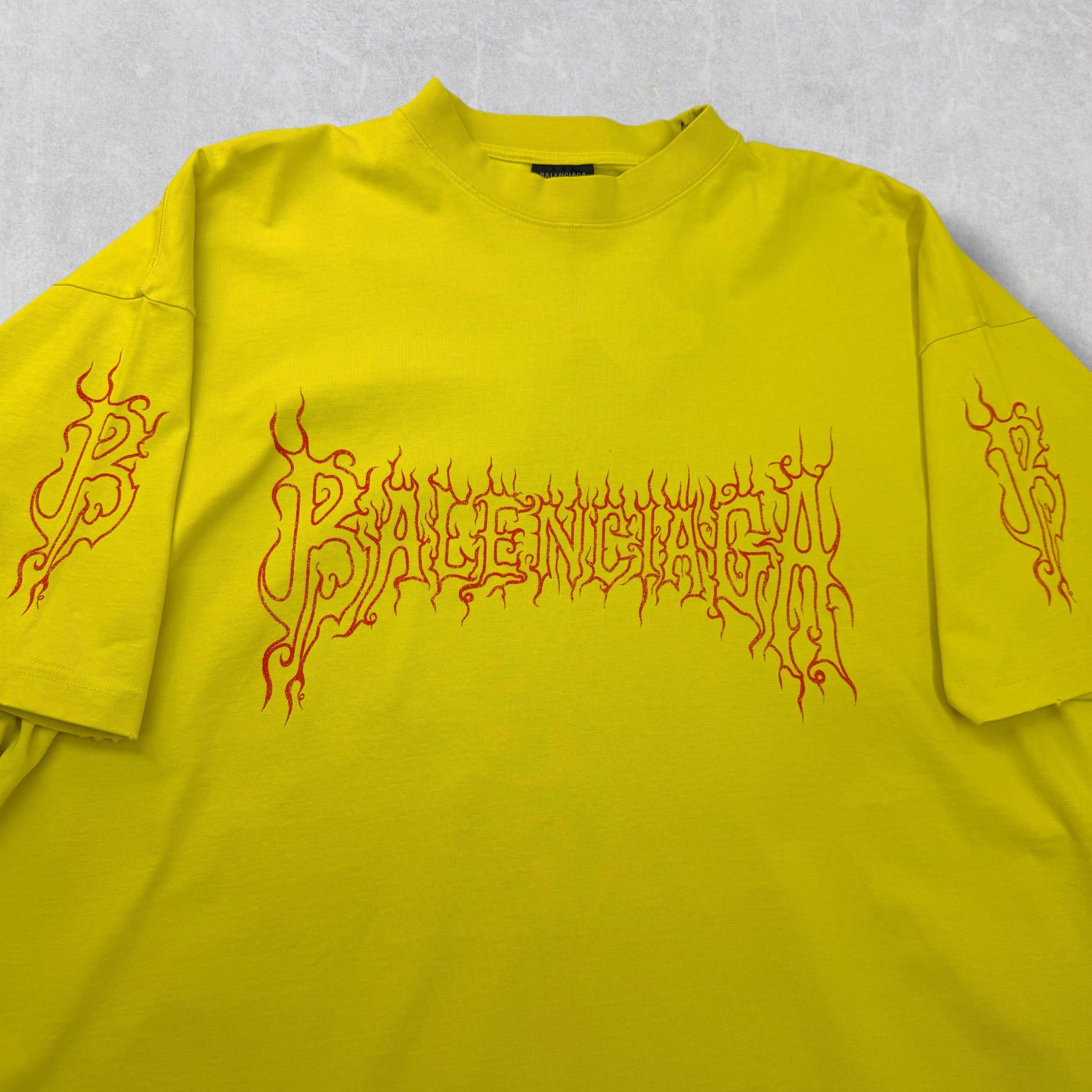 Balenciaga Balenciaga Darkwave Oversized Tee Yellow 5 (XXXL) Size US XXL / EU 58 / 5 - 3 Thumbnail