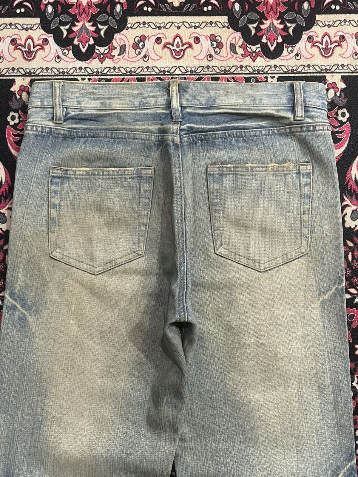 Japanese Brand Japanese Brand Blue Faded Whisker Washed Distressed Jeans Size US 32 / EU 48 - 6 Thumbnail