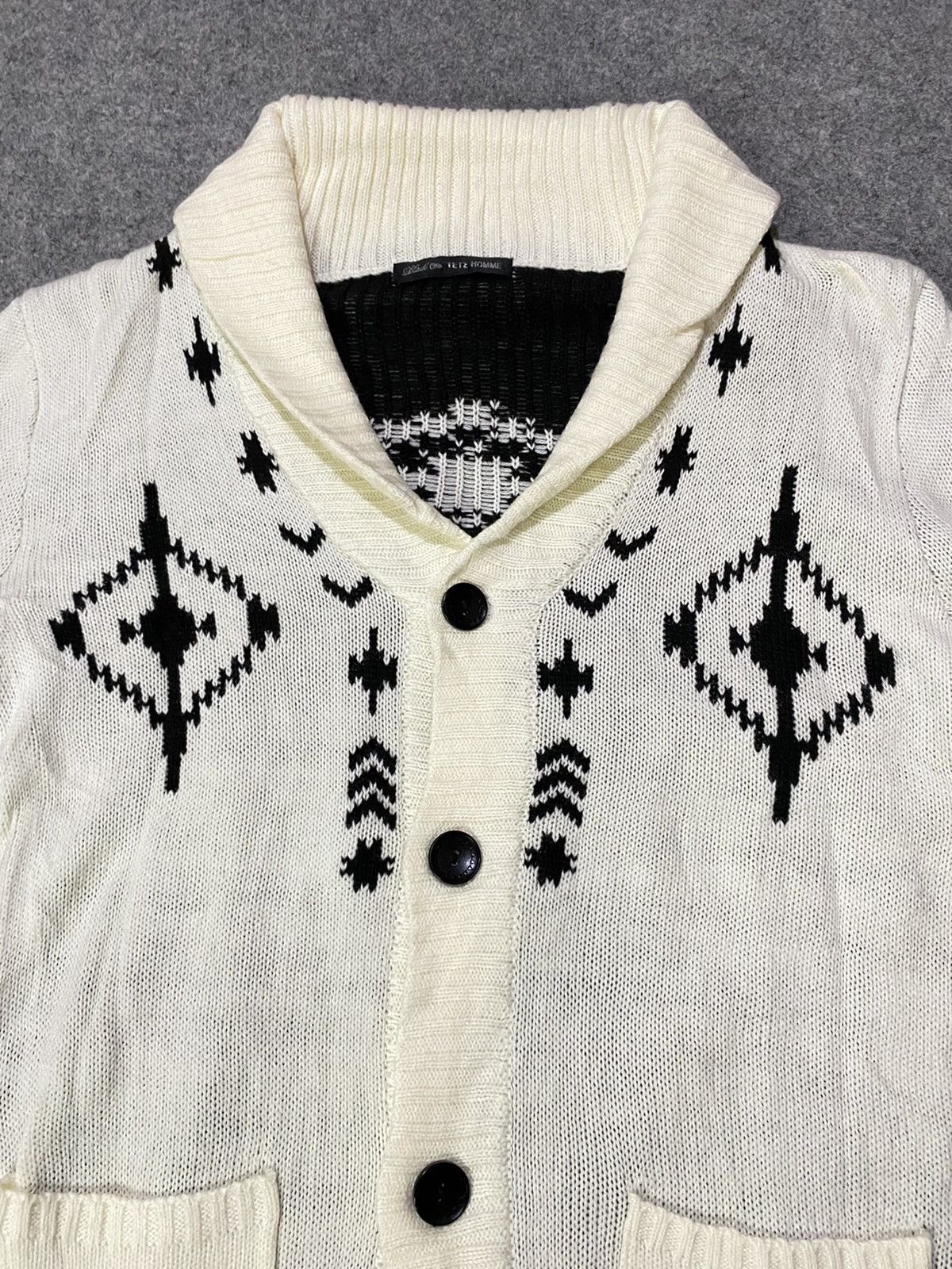 Designer × Issey Miyake × Japanese Brand Rare Tete Homme Issey Miyake Wool Navajo Cardigan Size US M / EU 48-50 / 2 - 4 Thumbnail