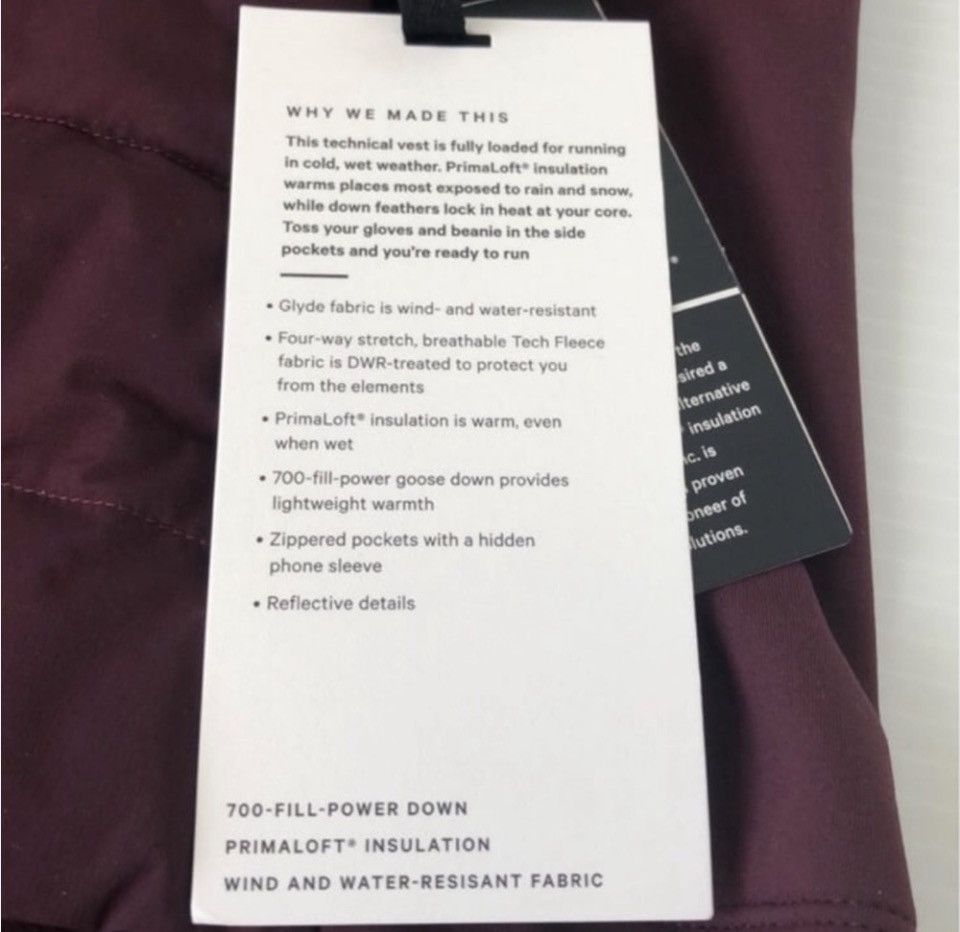 Lululemon NWT Lululemon Down For IT All Vest Dark Adobe, Sz. 4 Size S / US 4 / IT 40 - 8 Thumbnail