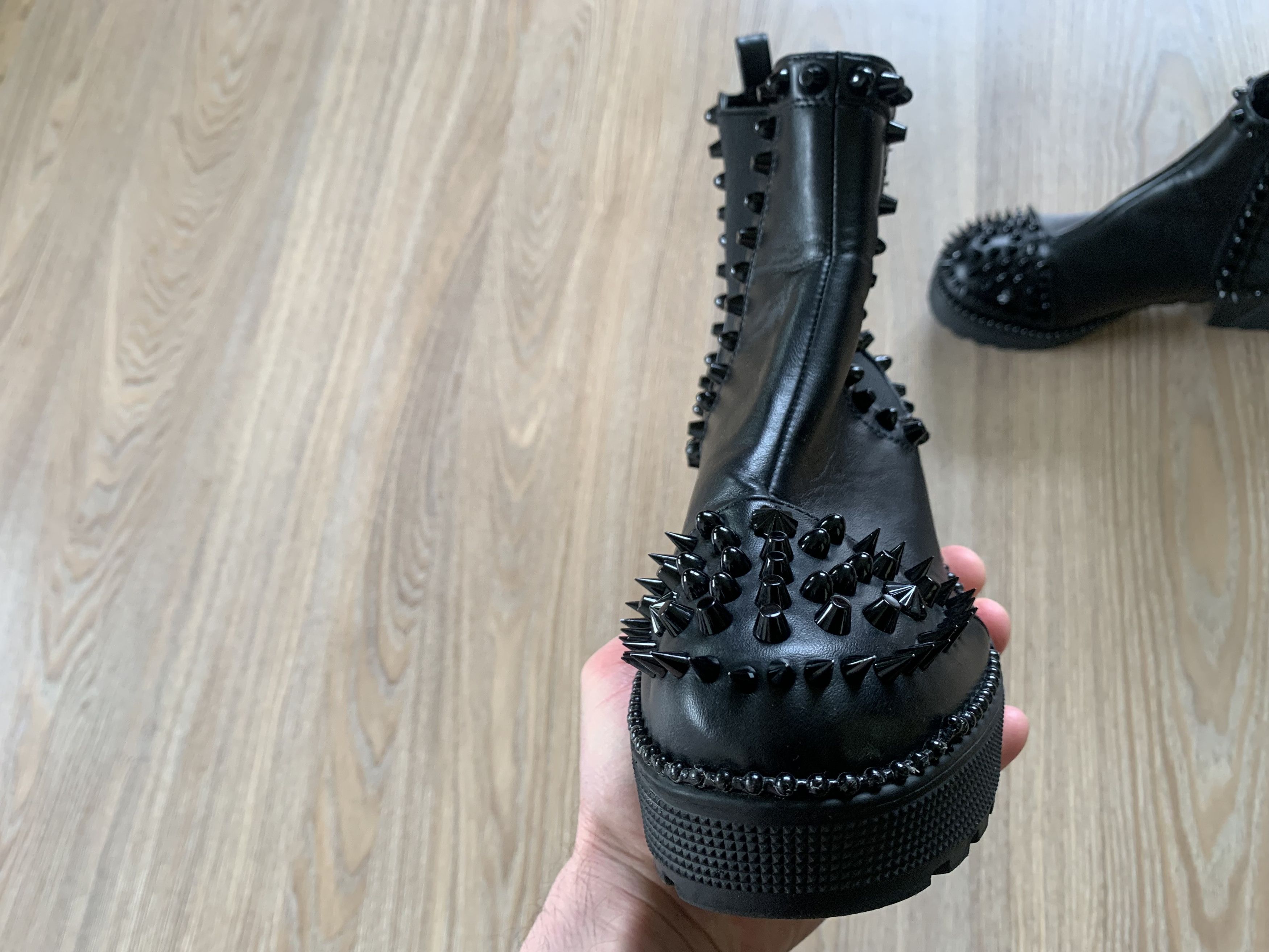 Other Womens Spiky Studded Ankle Boots Goth Punk Shoes Size US 8 / IT 38 - 6 Thumbnail