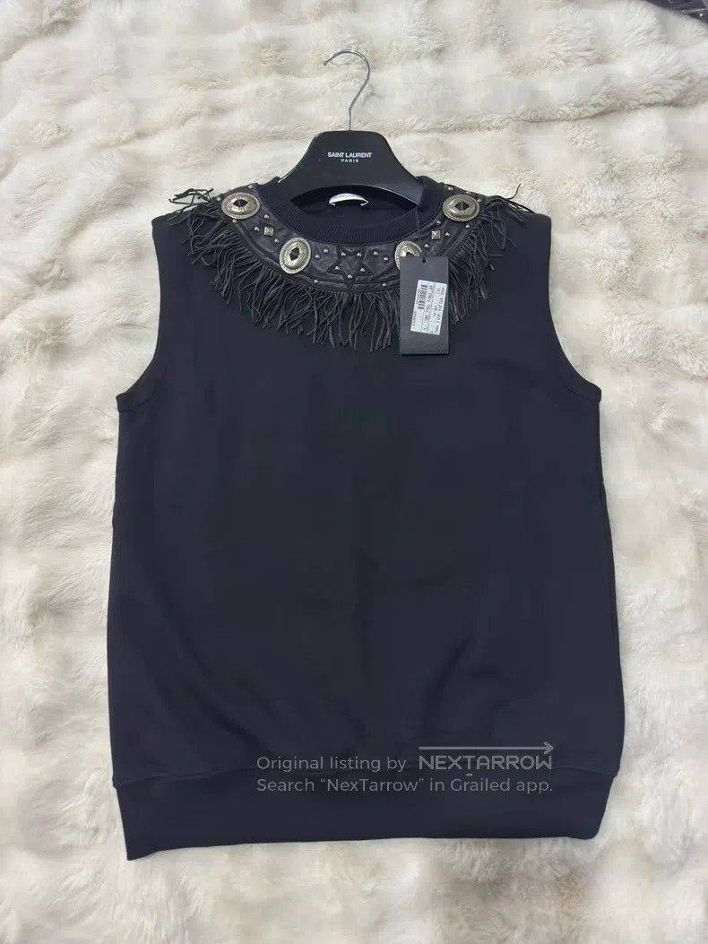 Saint Laurent Paris Saint Laurent Paris Sheepskin Fringe Metal Vest Sleeveless Size US M / EU 48-50 / 2 - 1 Thumbnail