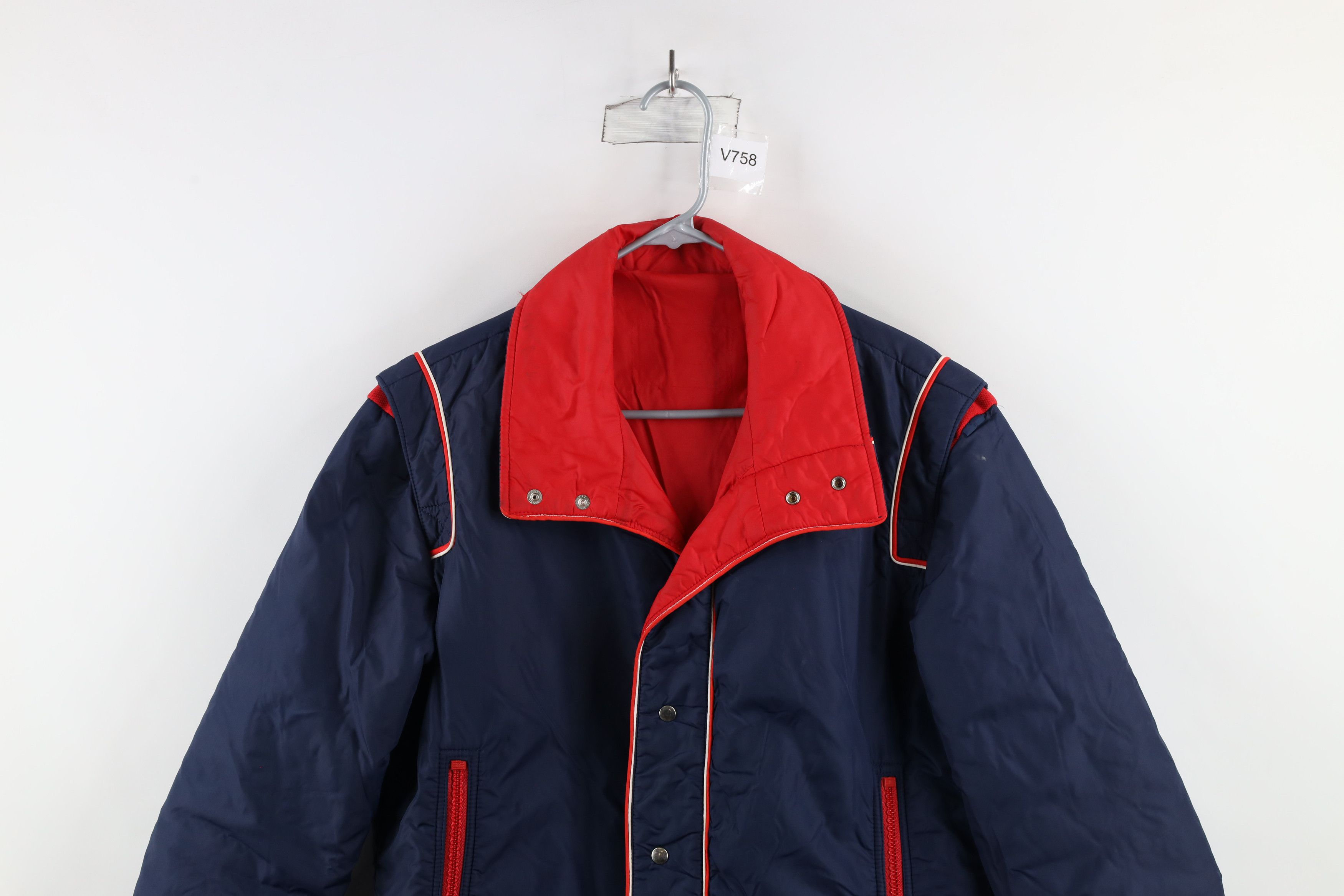 Vintage Vintage 70s Streetwear Striped Winter Puffer Jacket Blue Size US M / EU 48-50 / 2 - 2 Thumbnail