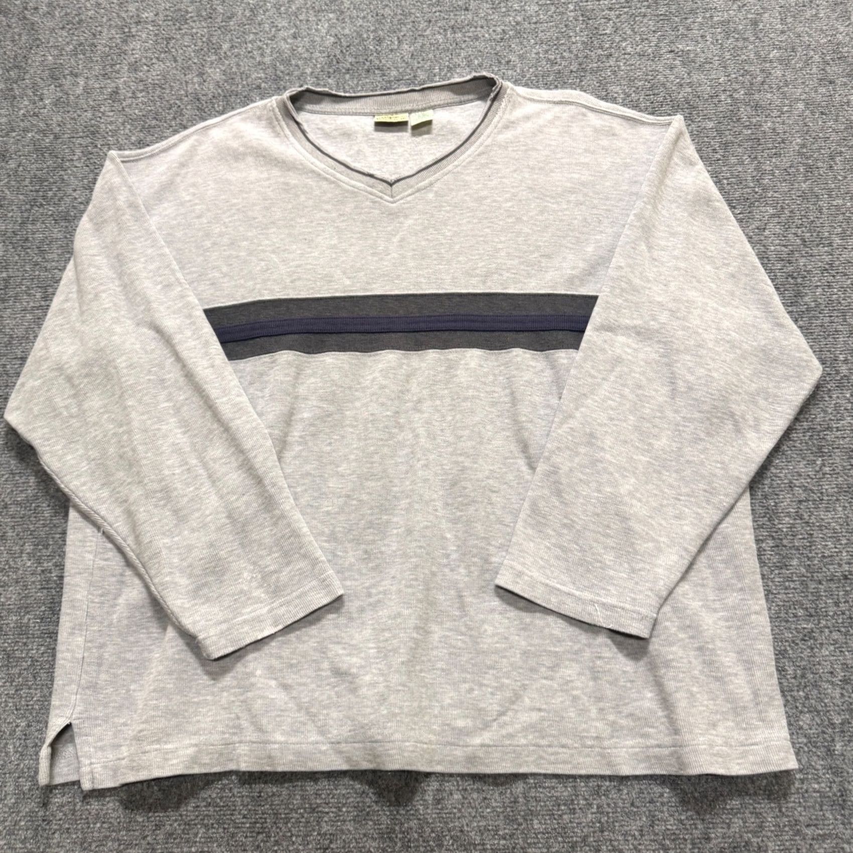 Vintage St John's Bay Long-sleeve Shirt Mens XL Gray Distressed Striped Blue Pullover Shirt Size US XL / EU 56 / 4 - 5 Thumbnail