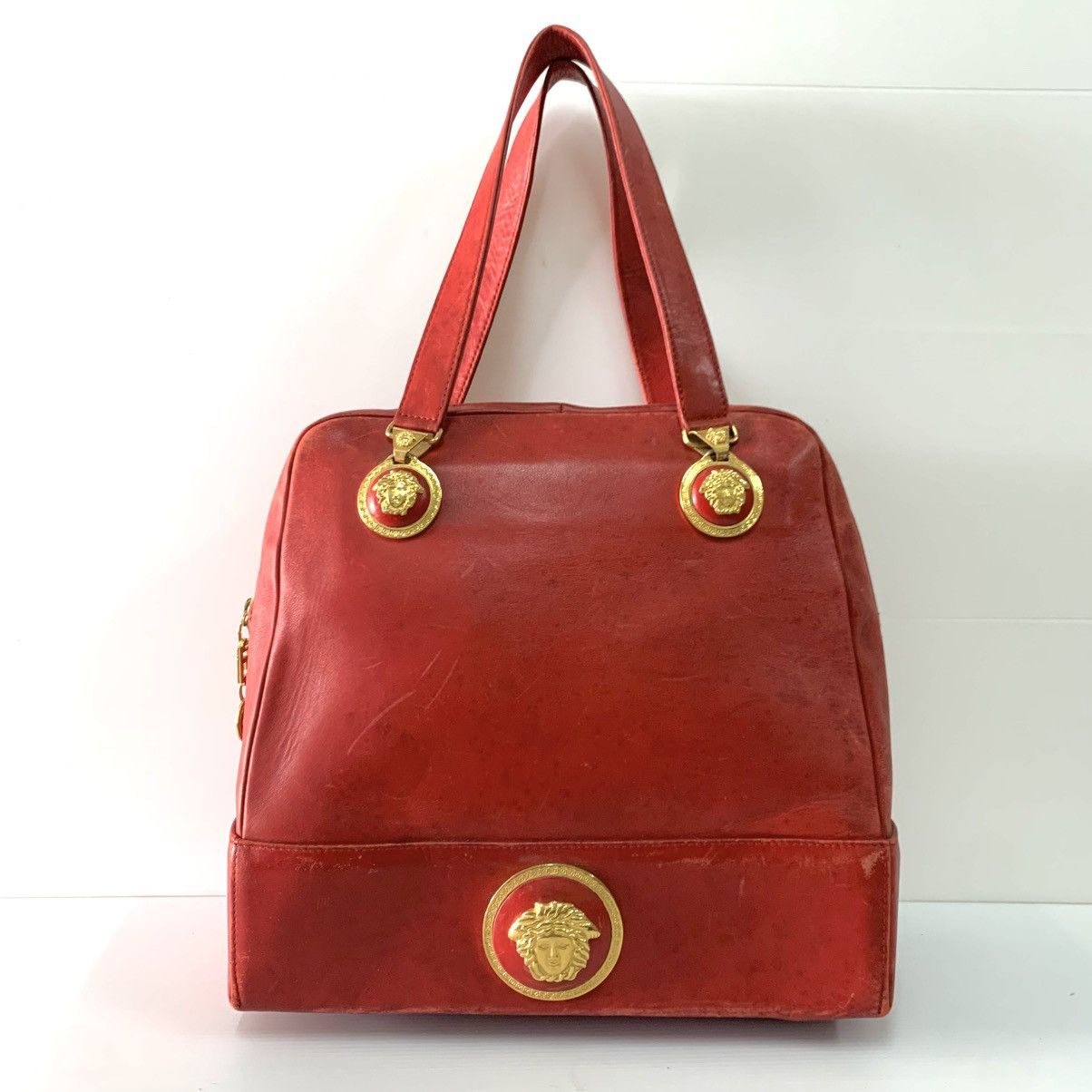 Versace Gianni Versace Red Leather Vintage Rare Handbag Size ONE SIZE - 1 Thumbnail