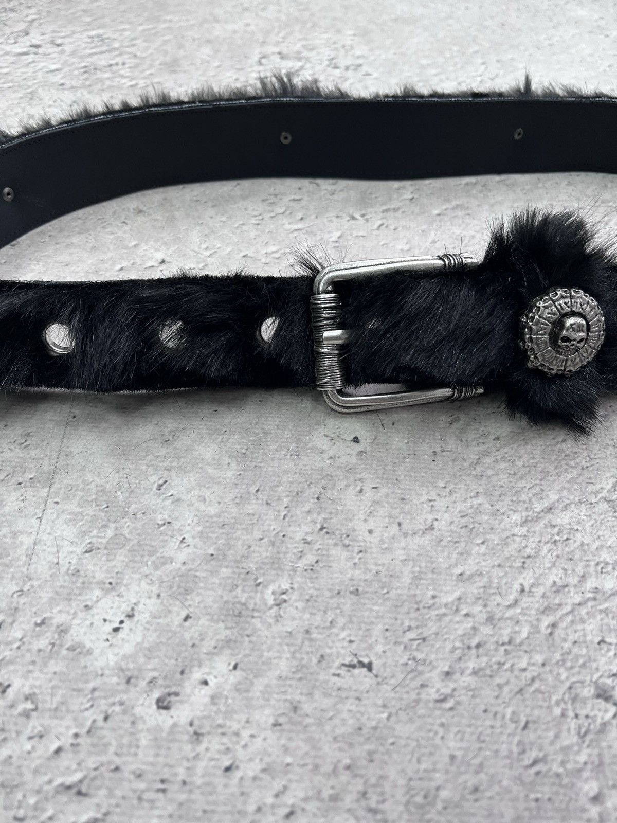 Le Grande Bleu (L.G.B.) Rare Fur fuZzy hysteric glamour style leather japanese belt Size ONE SIZE - 7 Thumbnail