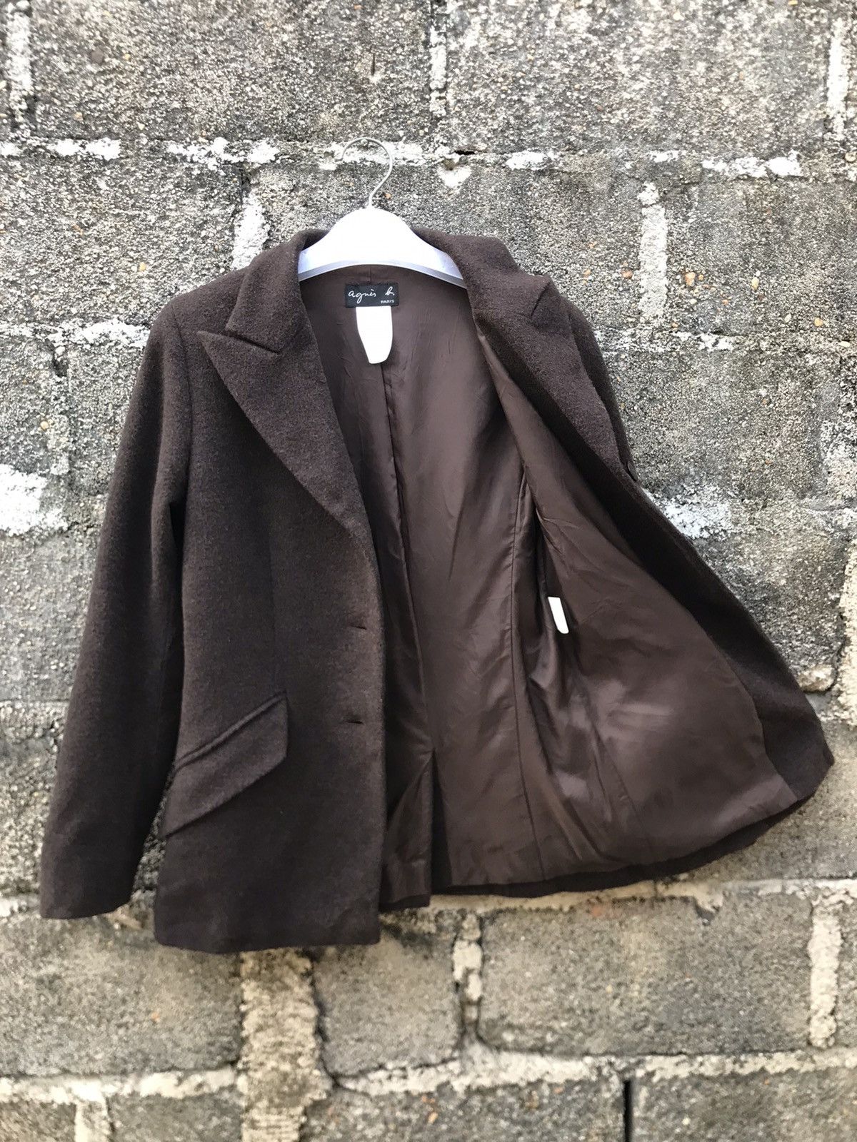 agnes b. ⚡️Vintage Agnes.B Dark Brown Wool Coat Jacket Size XS / US 0-2 / IT 36-38 - 8 Thumbnail