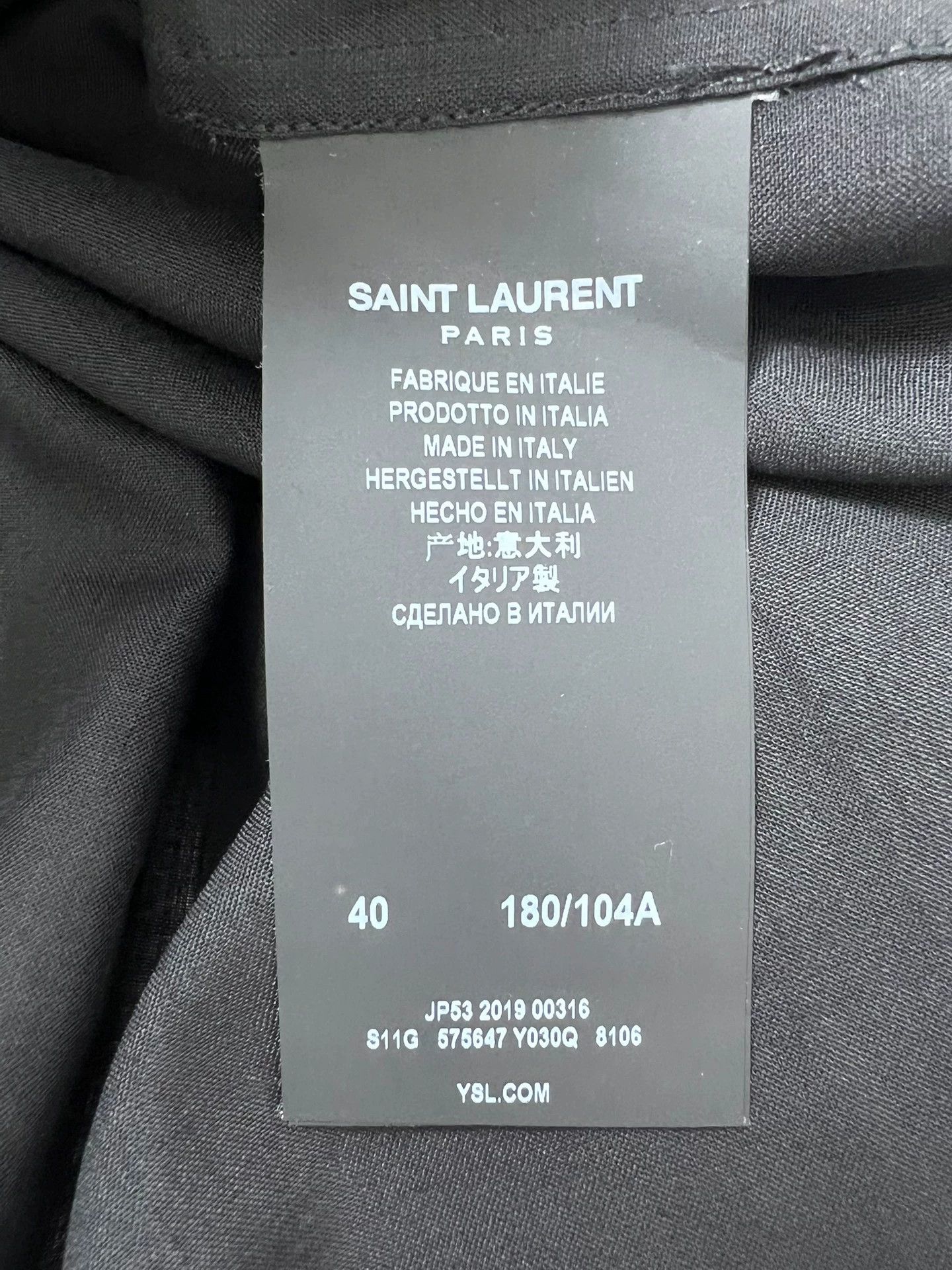 Saint Laurent Paris SLP 19fw 40 Black Silver Thread Crescent Shirt Size US XXS / EU 40 - 5 Thumbnail