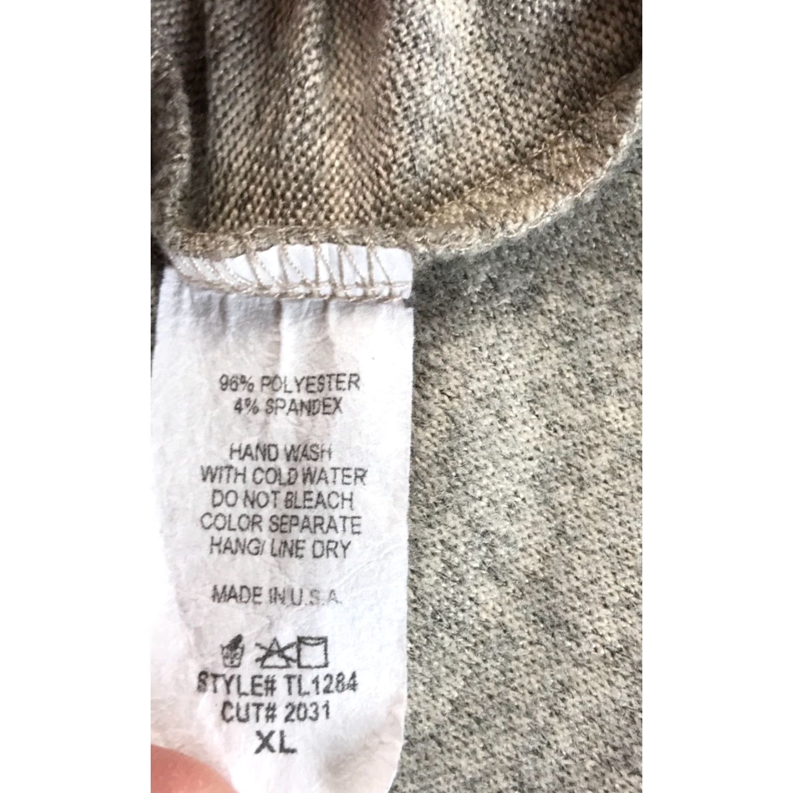 Vintage BOMBOM Sweater Women's XL Tan Solid Crewneck Long Sleeve Pullover Knit Open-Knit Crew Neck Adult Womens Size XL / US 12-14 / IT 48-50 - 4 Thumbnail