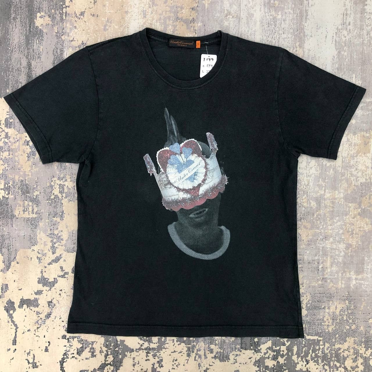 image of Undercover T199 Sunfaded Under Coverism For Rebels Cropped Tee in Black, Women's (Size Small)